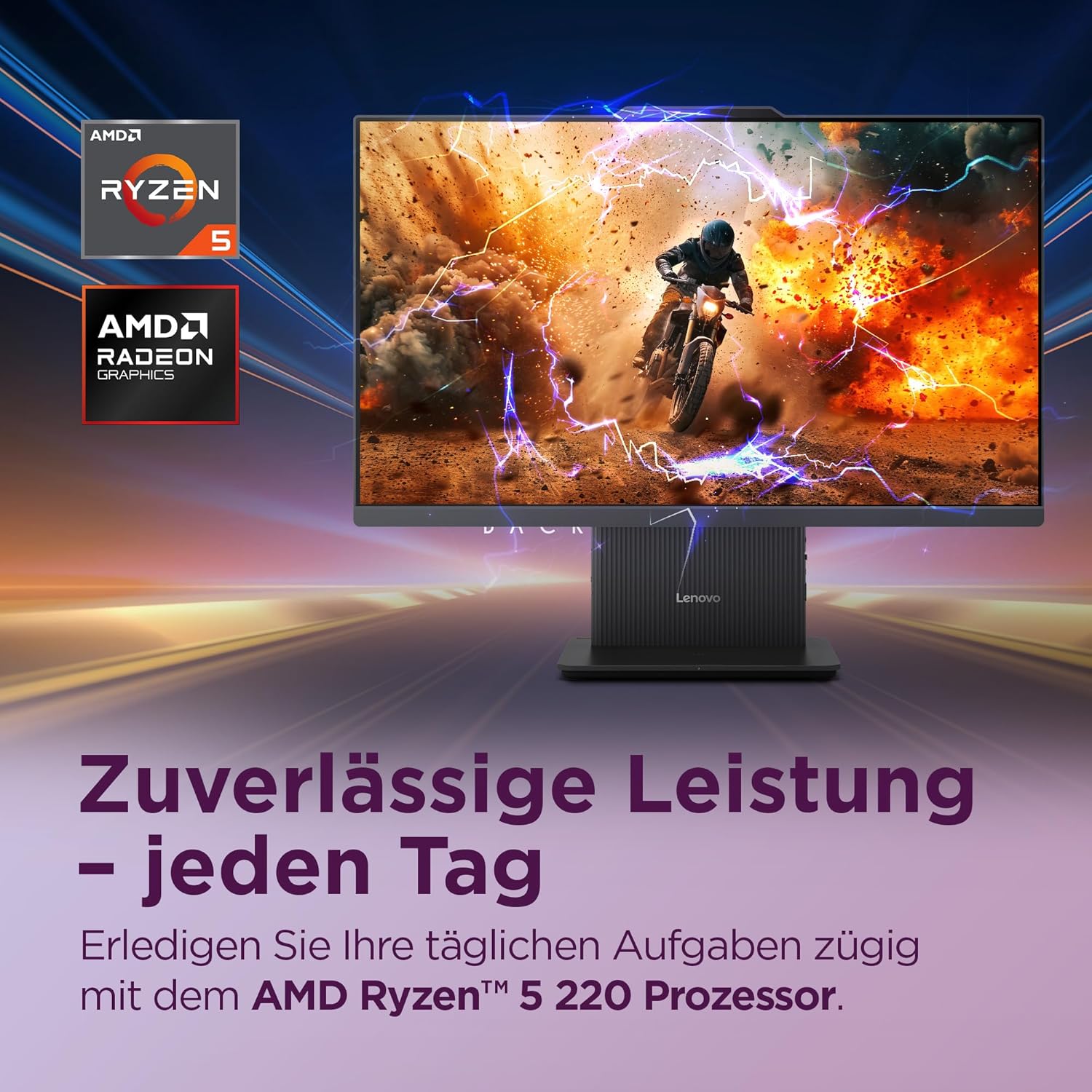 Thumbnail 1 de Lenovo IdeaCentre All-in-One PC 23.8" – Ryzen 5, 16GB RAM, 1TB SSD, Win11, inklusive Maus/Tastatur