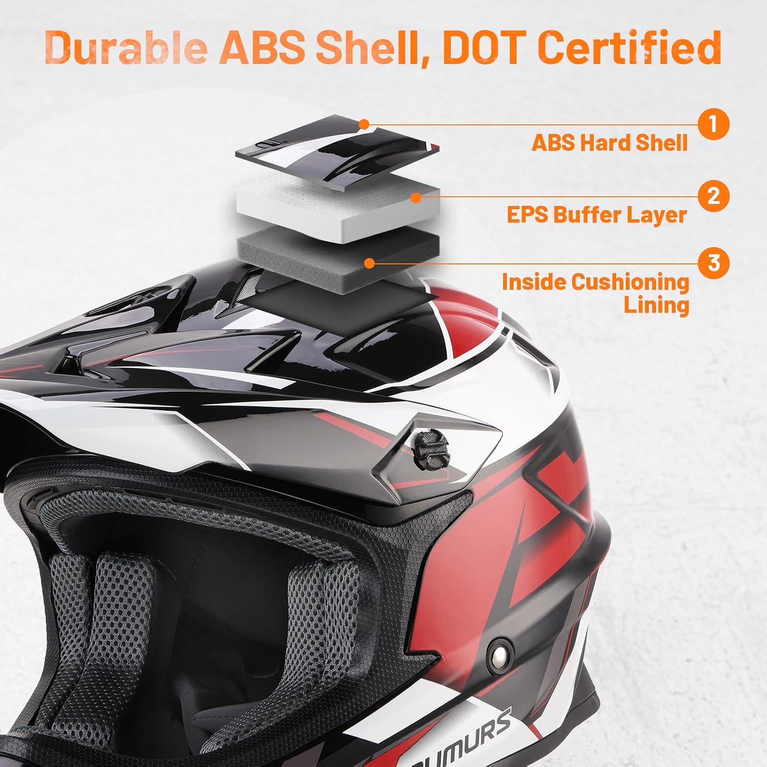 Detalle 1 de OUMURS DOT Adult M Helmet with Visor
