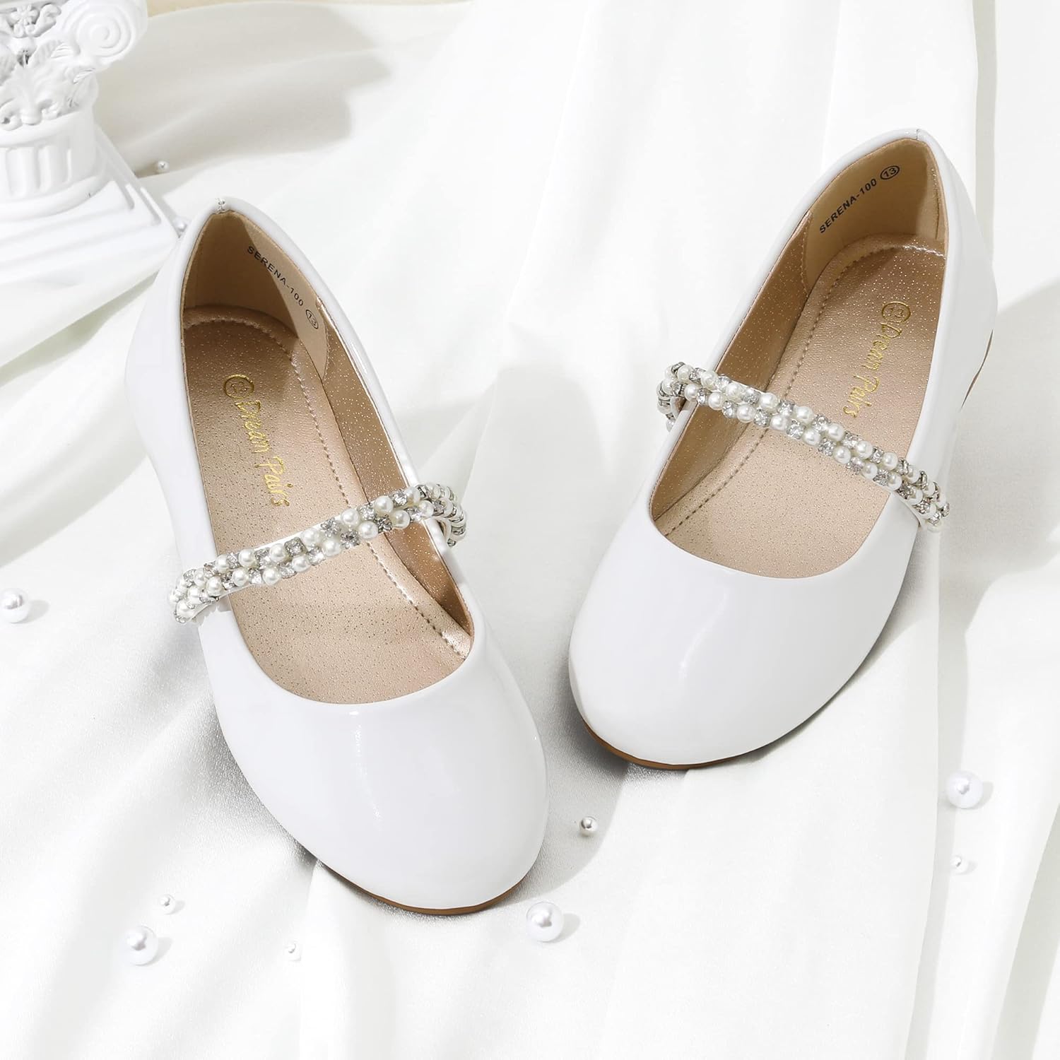 Thumbnail 6 de DREAM PAIRS Mädchen Mary Jane Strap Flache Schuhe – elegante Ballerinas mit Perlenriemen