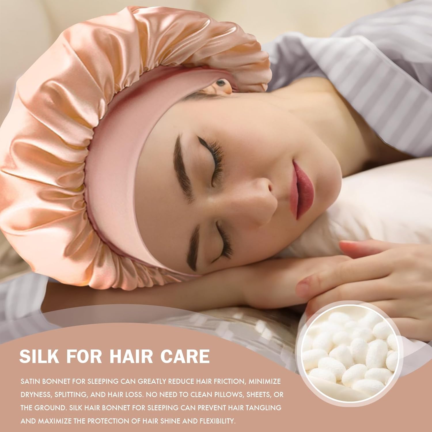 Thumbnail 3 de Doitory Satin Silk Bonnet for Sleeping — Double-Layer Silk Sleep Cap