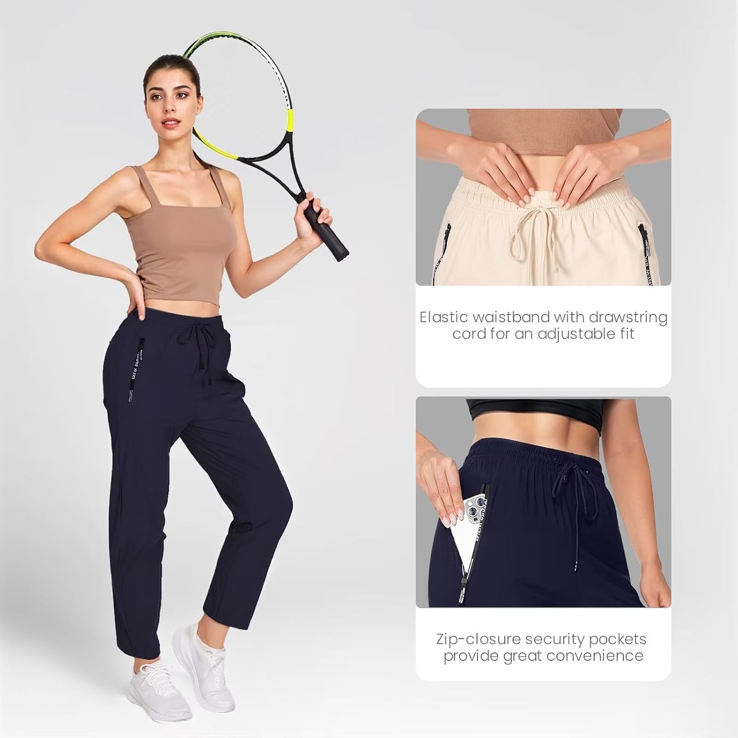 Detalle 2 de Beeswan 2026 Upgrade Stretch Active Pants for Women, 4-Way Stretch