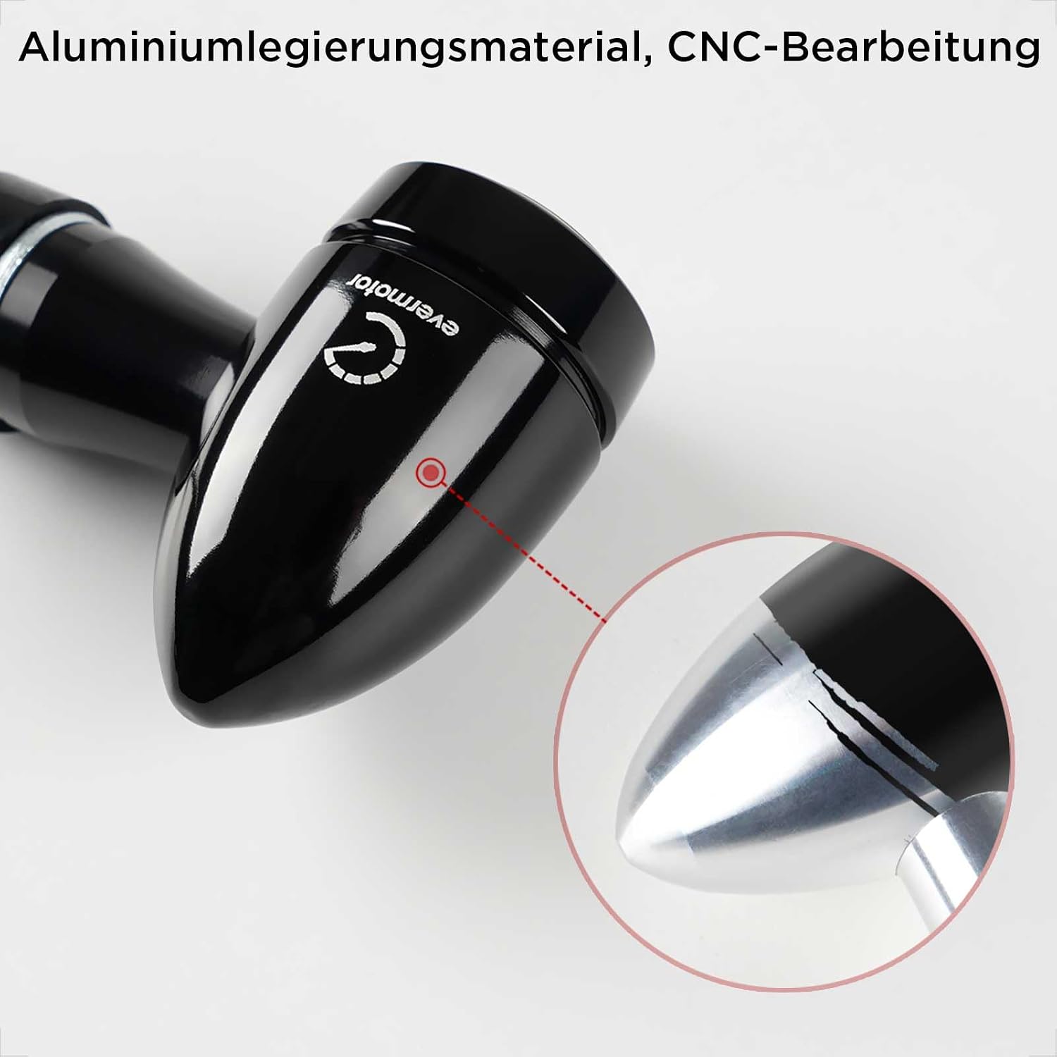 Thumbnail 2 de Evermotor Universal CNC 12V LED Blinker E32 – 2 Stück, Mini Bullet Aluminium, IP67, E32 genehmigt