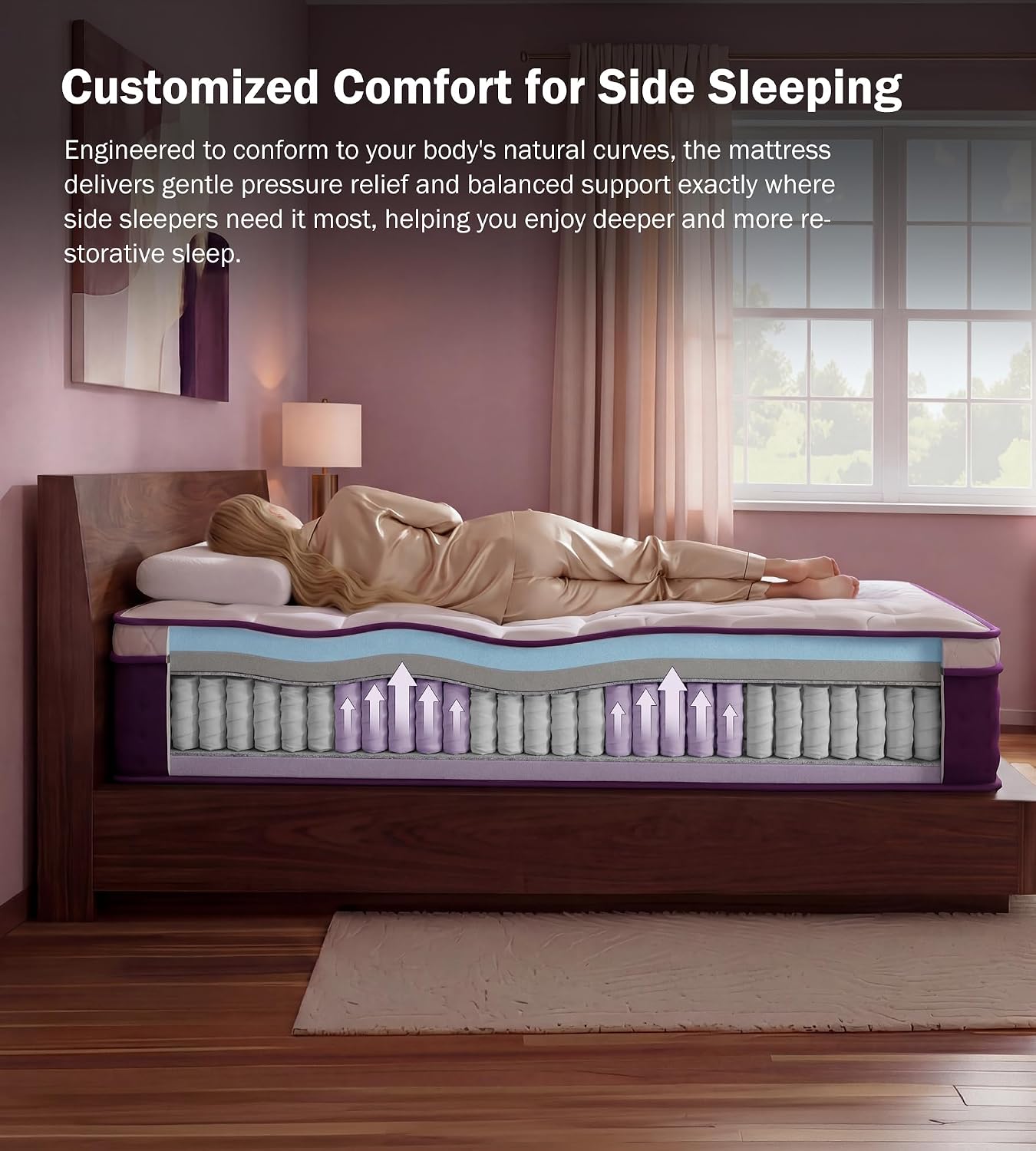 Detalle 1 de REGOSS King Hybrid Mattress 12 Inch