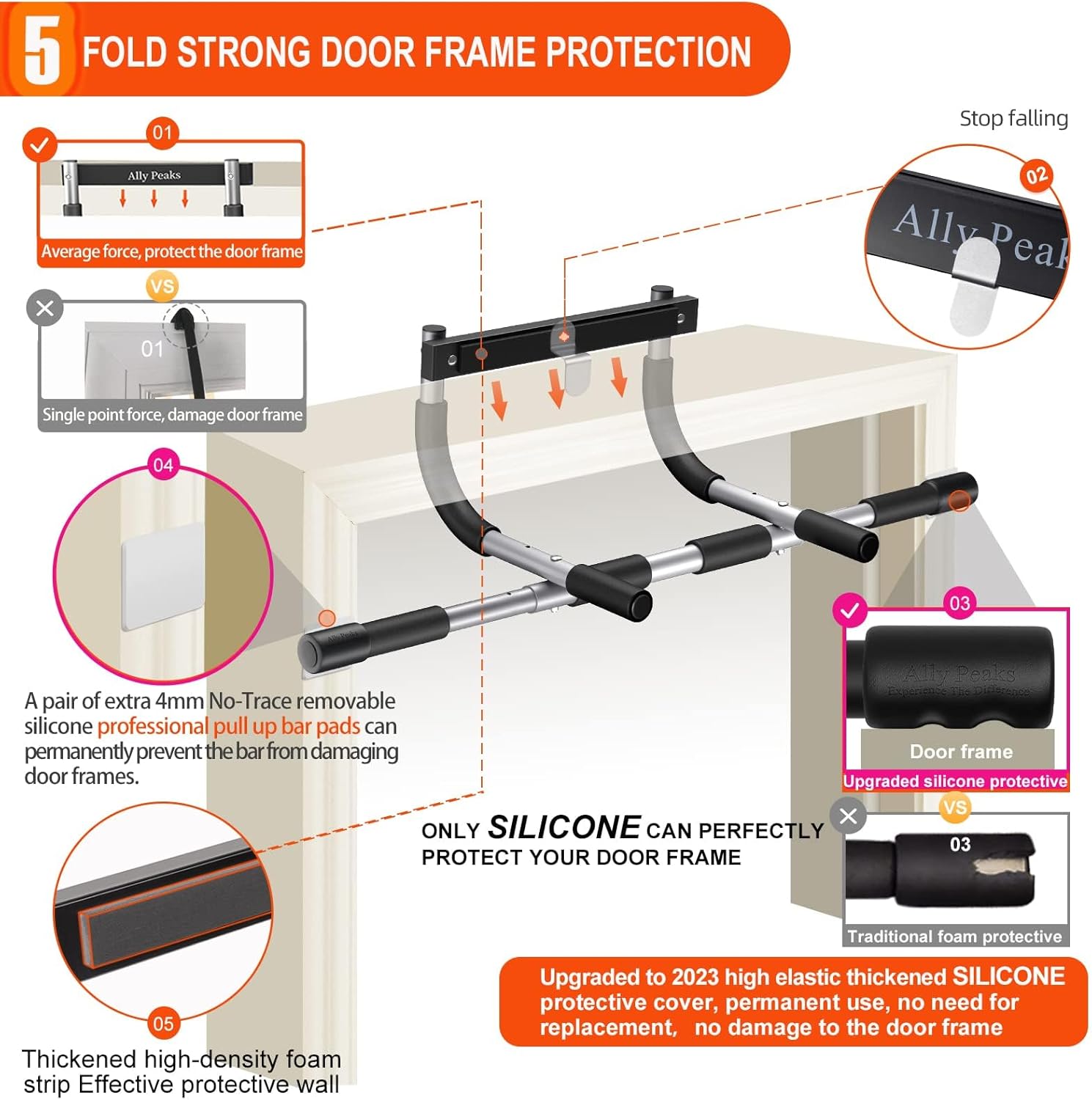 Detalle 2 de Ally Peaks Pull Up Bar adjustable width for doorway 💪🏋