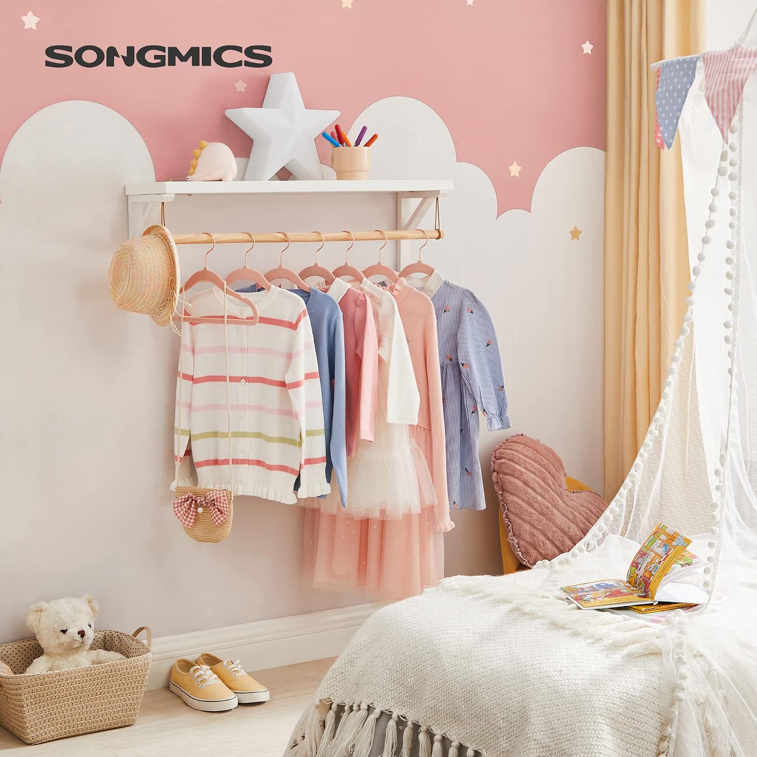 Detalle 2 de SONGMICS kids' velvet hangers, 50-pack