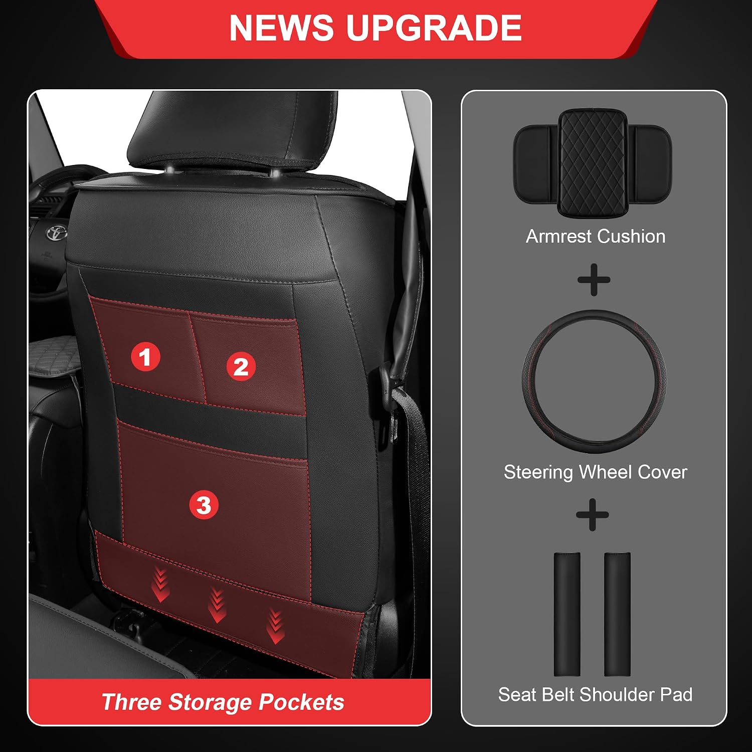 Thumbnail 2 de TTX LIGHTING Custom Fit Leather Seat Covers for Toyota 4Runner (2010-2024) – 5 Seats, Black
