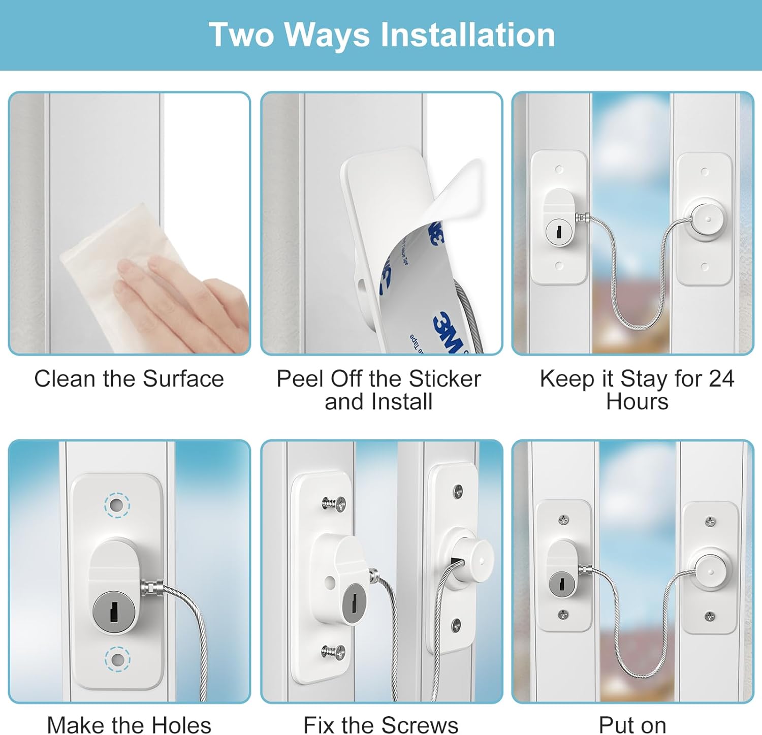 Thumbnail 6 de AOSITE Window Safety Lock 2-pack 🪟