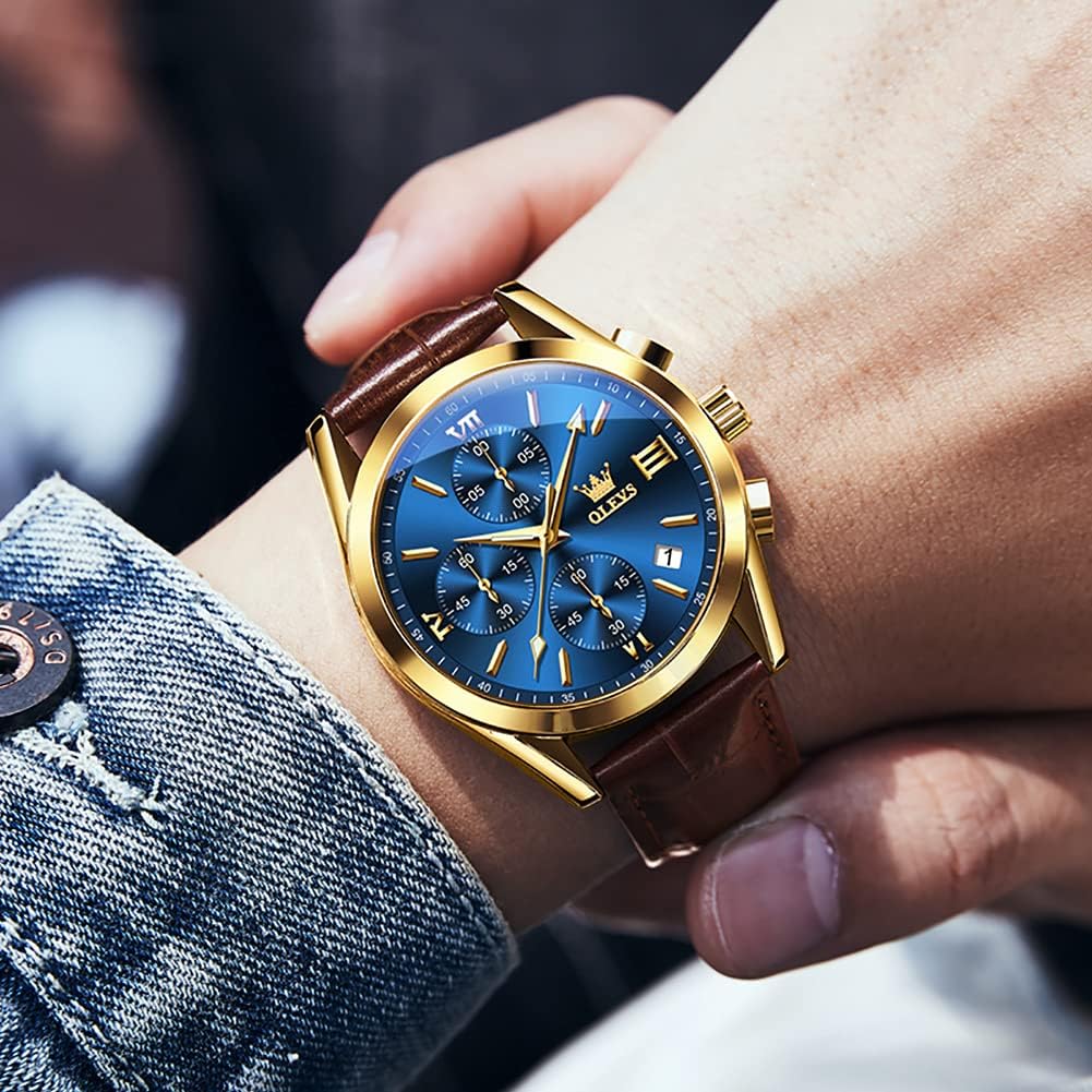 Thumbnail 5 de OLEVS Herrenuhr 42 mm Quarz mit Datum