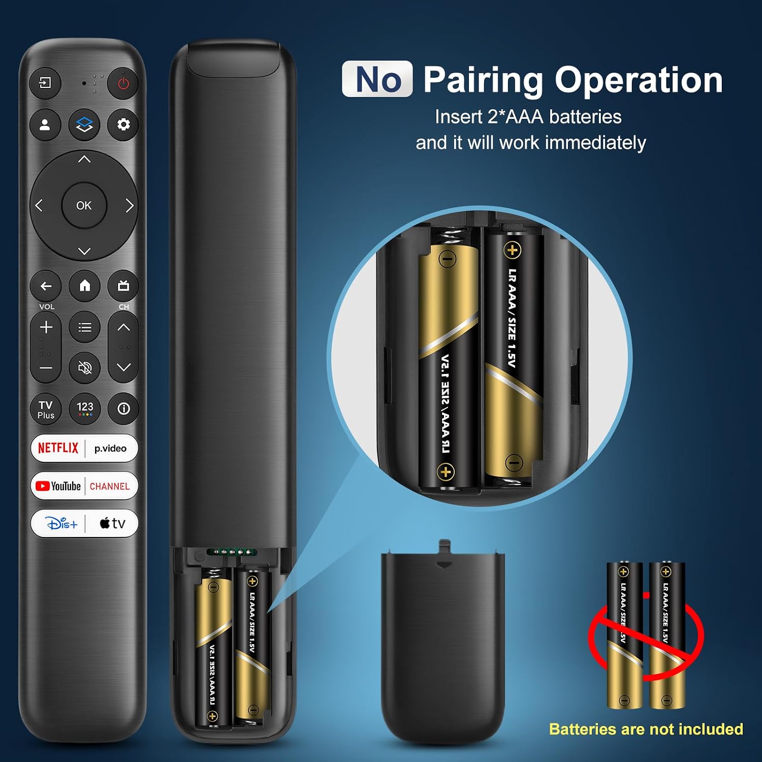 Thumbnail 3 de TCL Google TV Remote Replacement Pack (2)