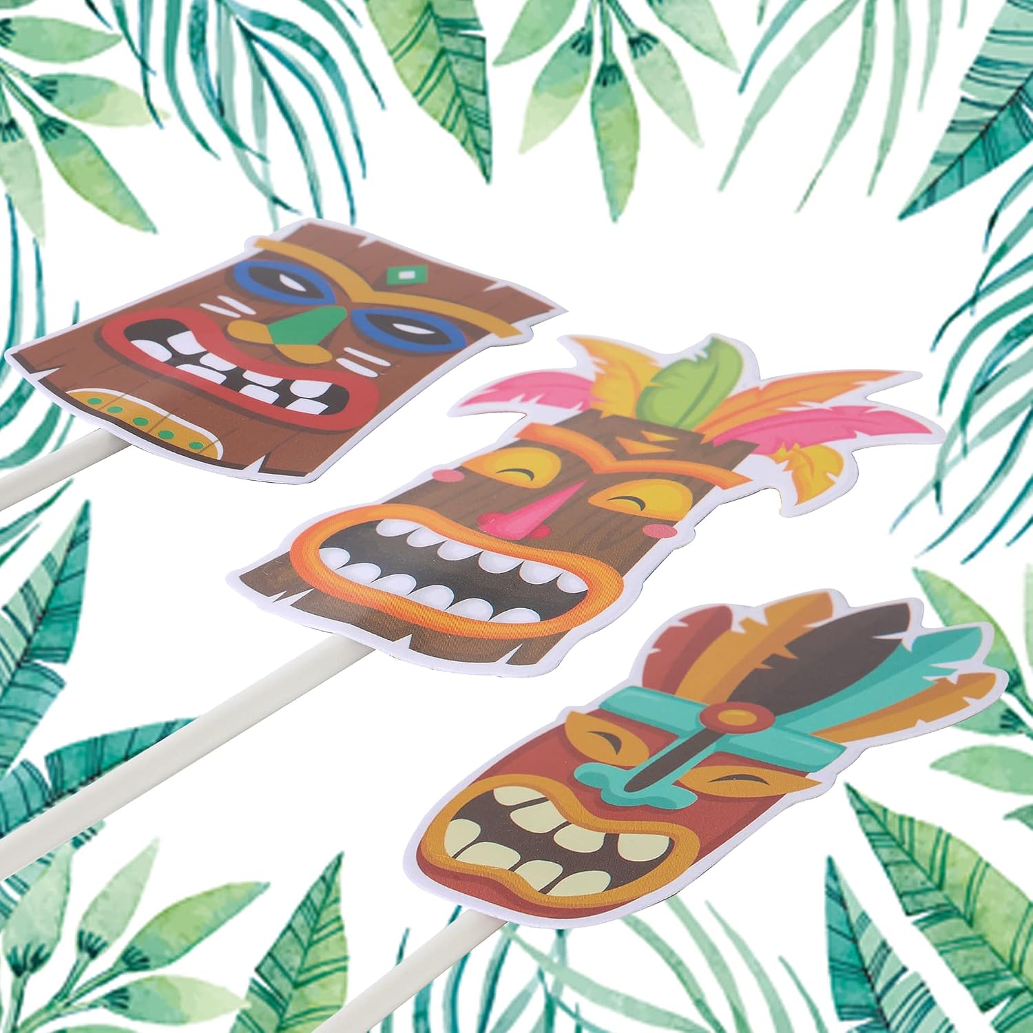 Detalle de C L cooper life CUPCAKE TOPPER-114 Hawaiian Tiki Cupcake Toppers, 24-Piece Paper Set