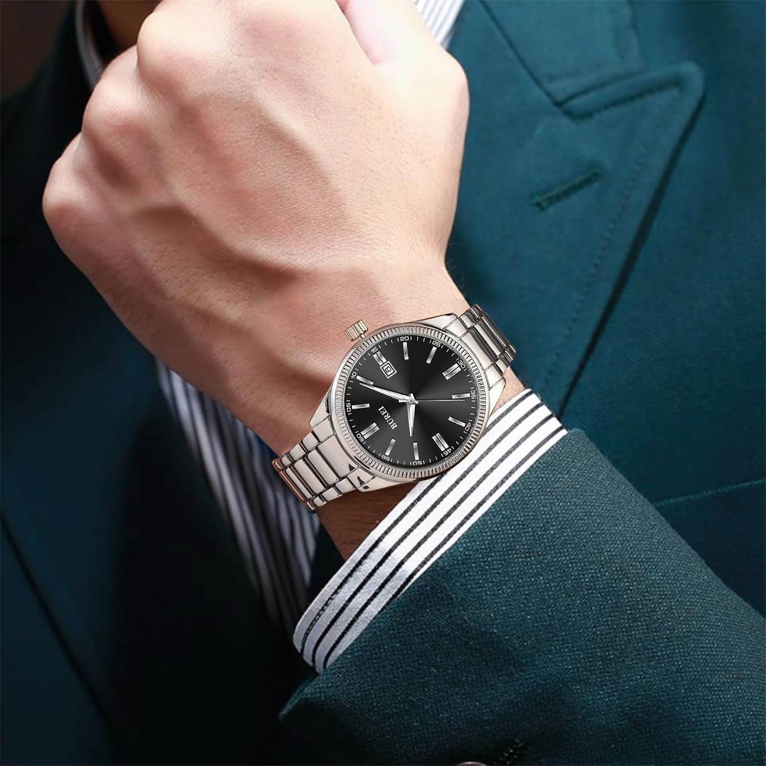 Thumbnail 5 de BUREI Orologio da uomo dorato 40 mm