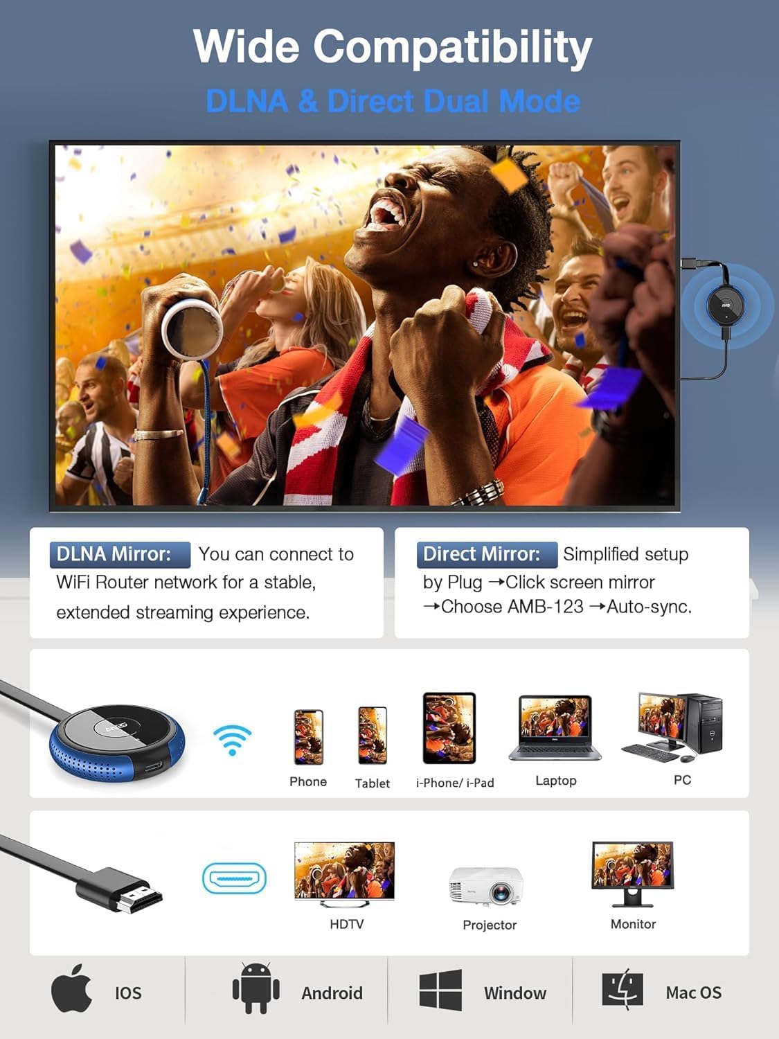 Detalle 1 de AIMIBO wireless display adapter 4K