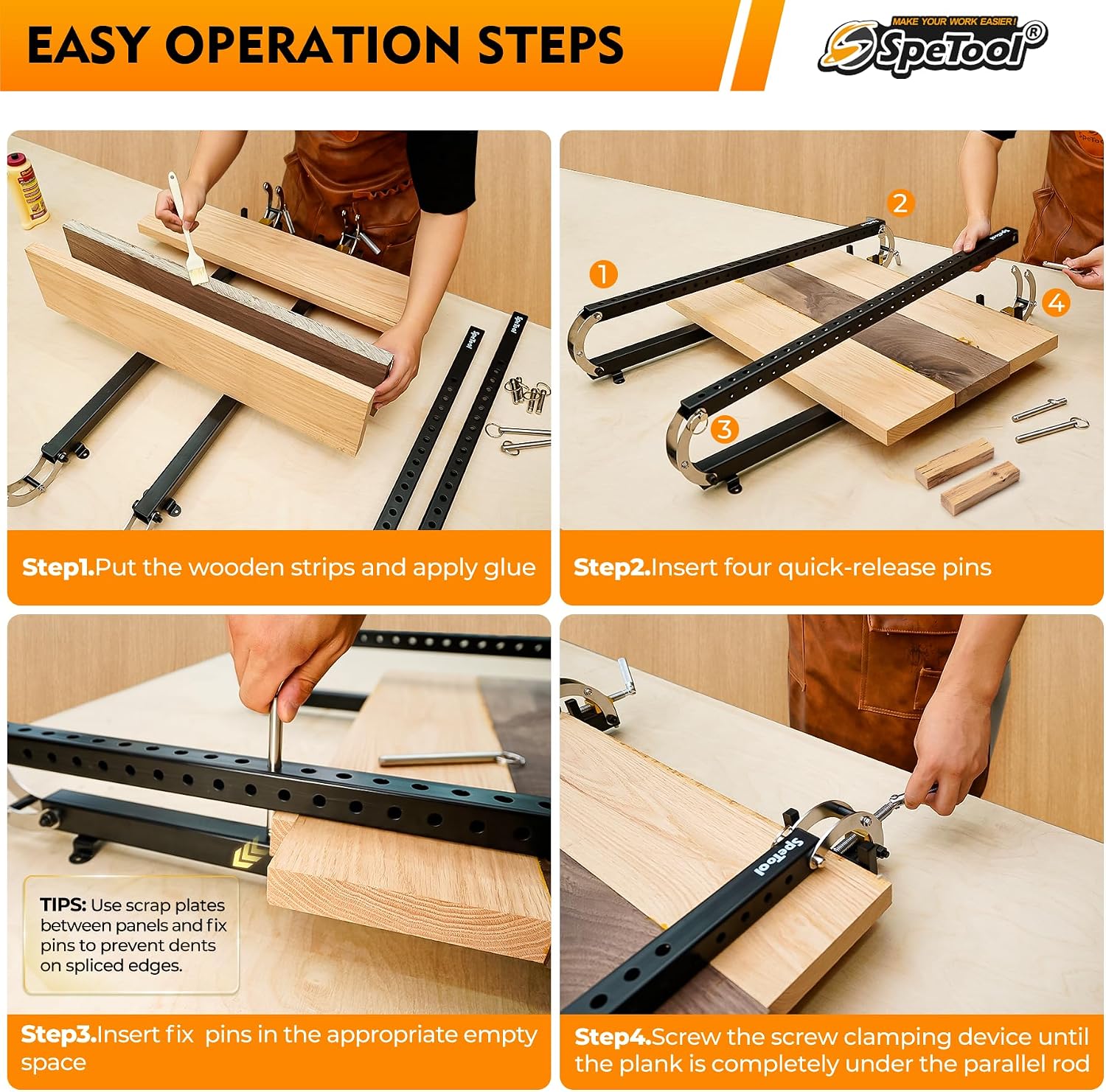 Detalle de SpeTool SP-PC-36-GB 36-Inch Panel Clamp with 4-Way Pressure