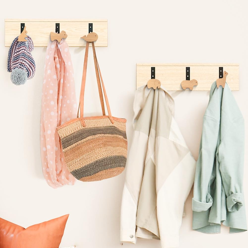 Thumbnail 6 de Aolso Holz-Schrankknöpfe in Tierform für Kinderzimmer – Set mit 12 Möbelgriffen inklusive Schrauben