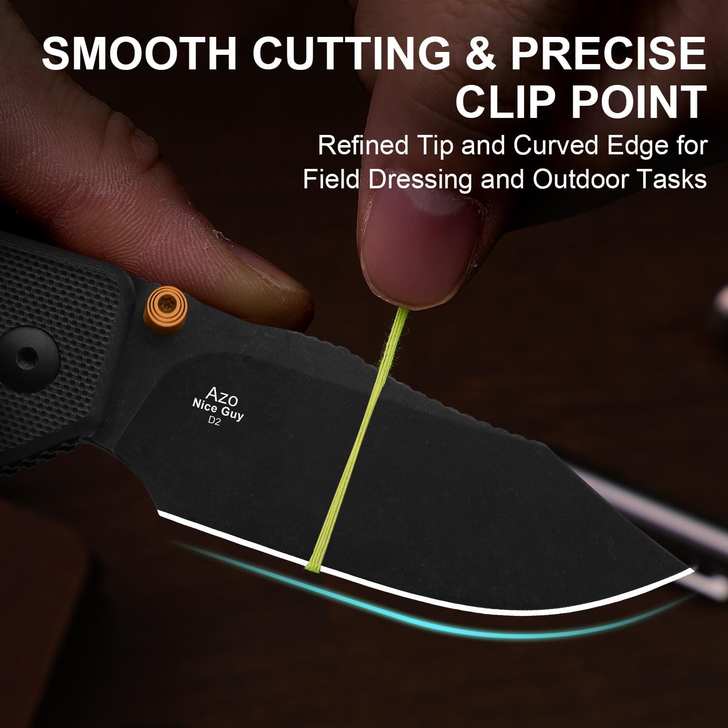 Detalle de Kizer Nice Guy V3011BCM1 Folding Knife, 2.86-Inch D2 Blade, Black G10