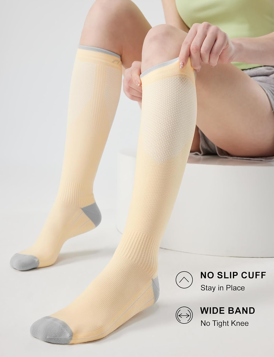 Detalle 2 de FITRELL Compression Socks for Women and Men, 20–30 mmHg, Knee-High, 3 Pairs
