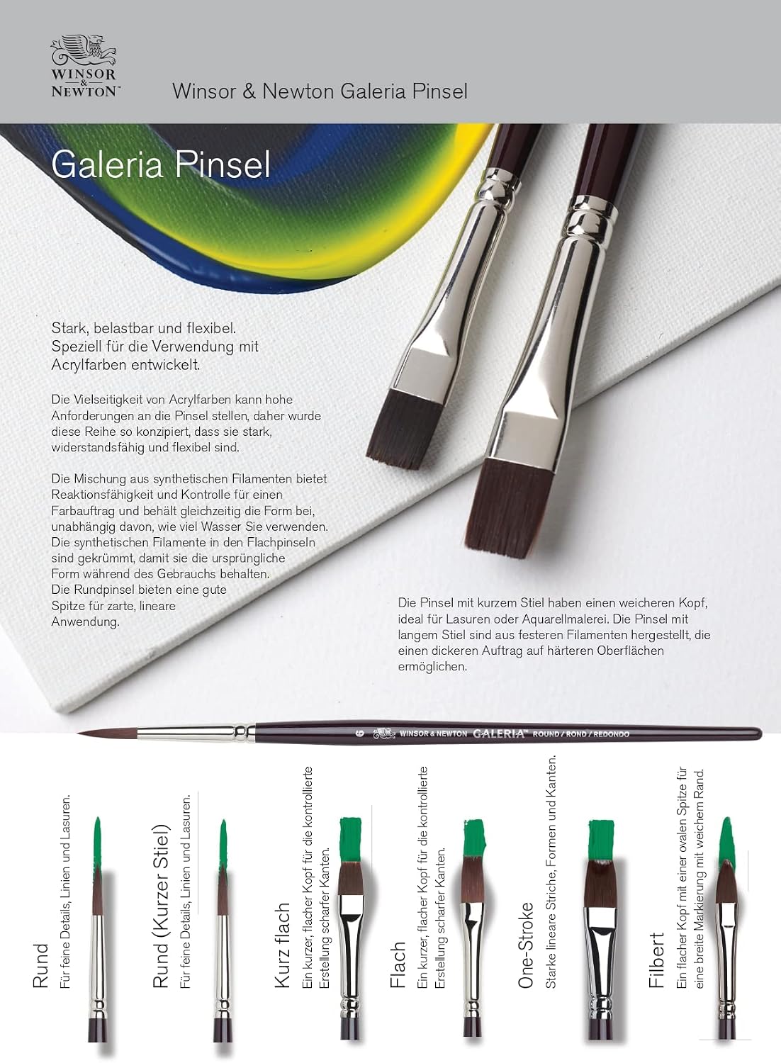 Detalle 2 de Winsor & Newton Galeria Acrylpinsel Nr.14 16 mm