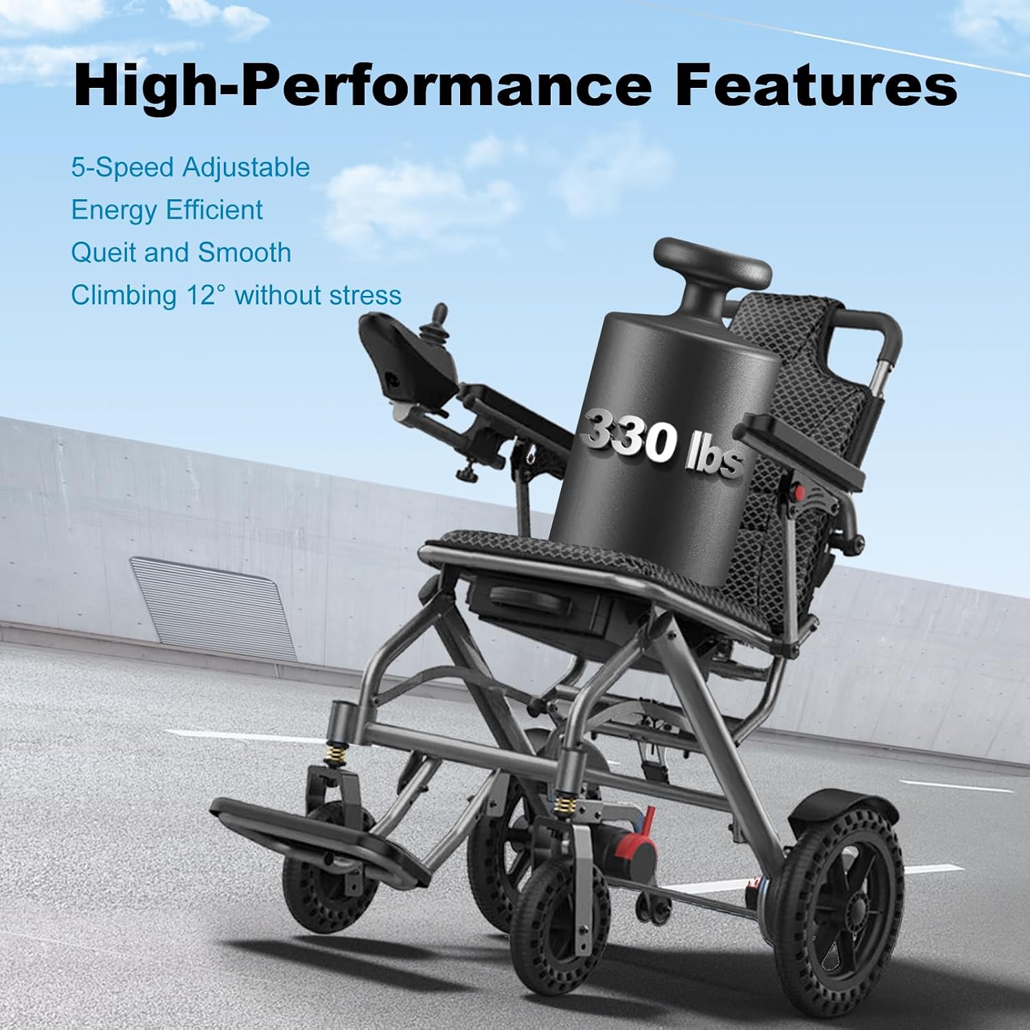 Thumbnail 5 de D04 Foldable Lightweight Electric Wheelchair with 500W Motor