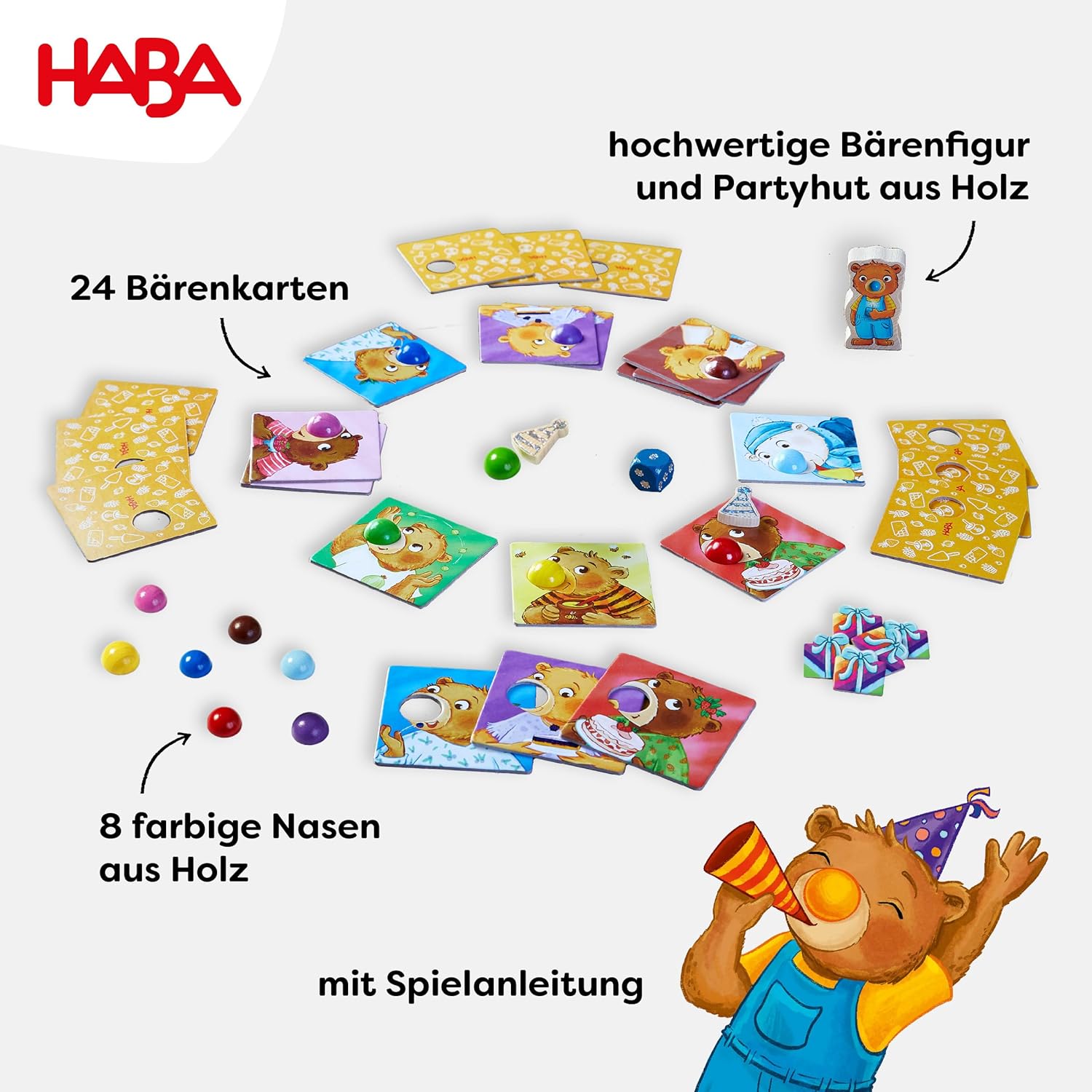 Thumbnail 3 de HABA Nasenbär „Hast du den richtigen Riecher?“ – Karten-Würfelspiel ab 4 Jahren (201088100)