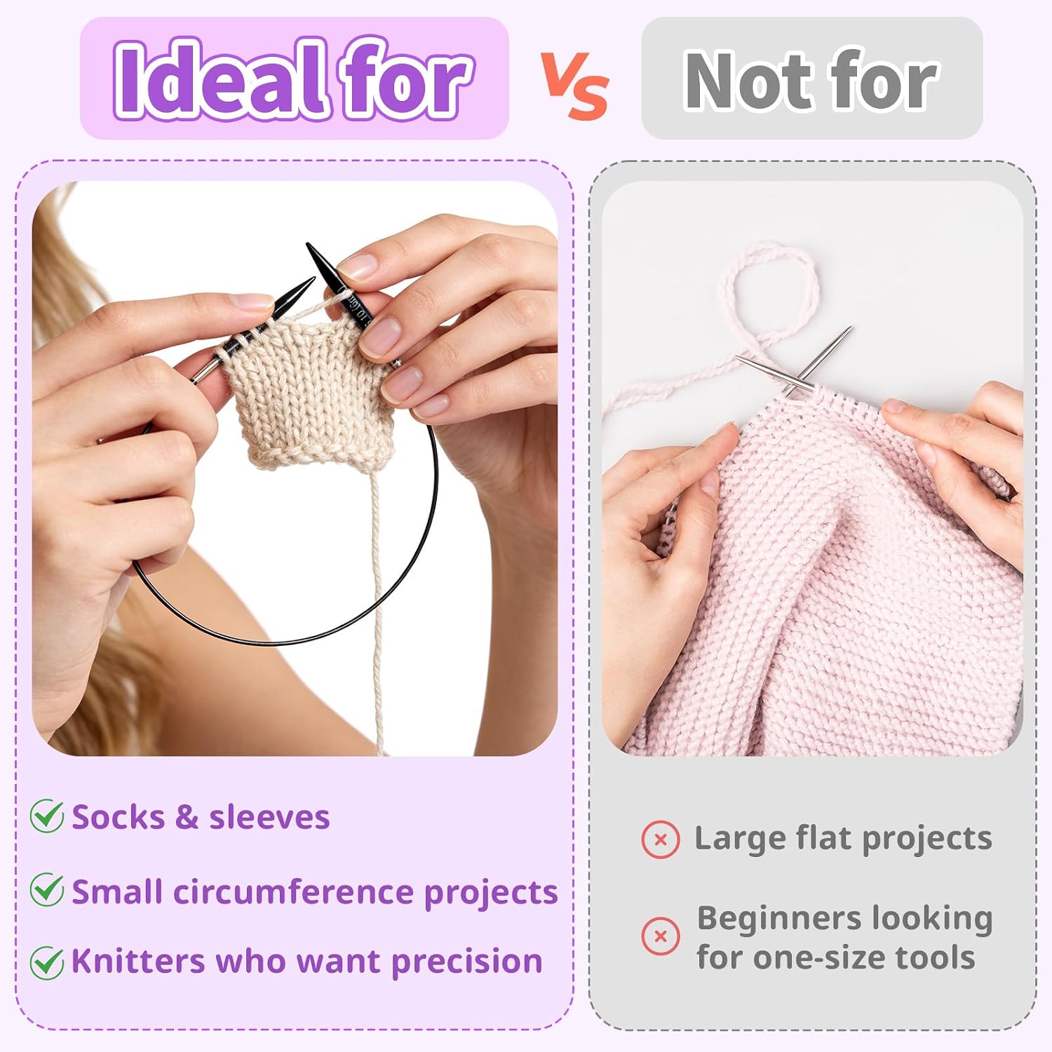 Detalle de Reessy Interchangeable Circular Knitting Needle Set, Aluminum