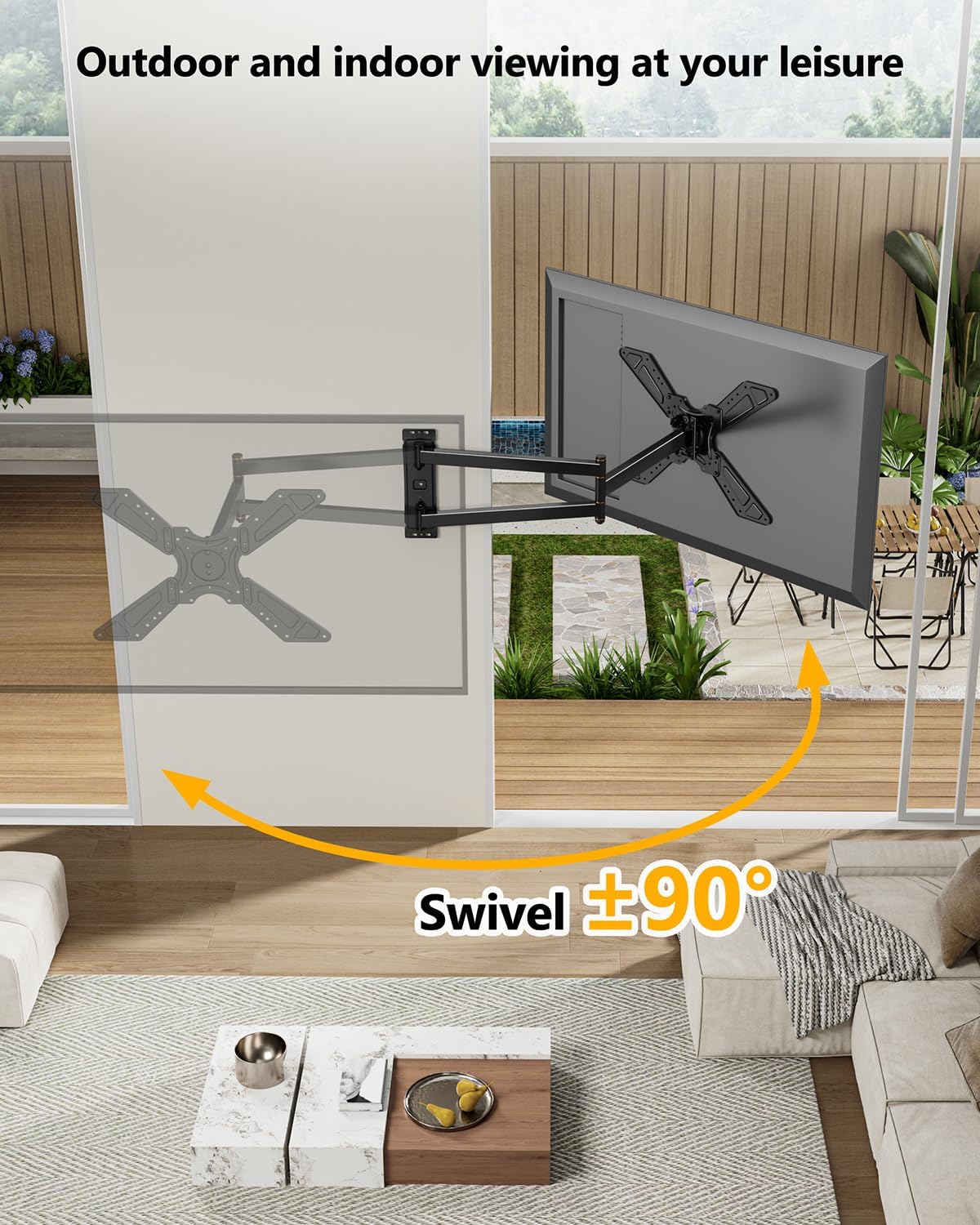 Thumbnail 5 de FORGING MOUNT Full Motion Corner TV Wall Mount (32–75 in, up to 110 lbs) with 33" Extension and Portrait/Landscape Rotation