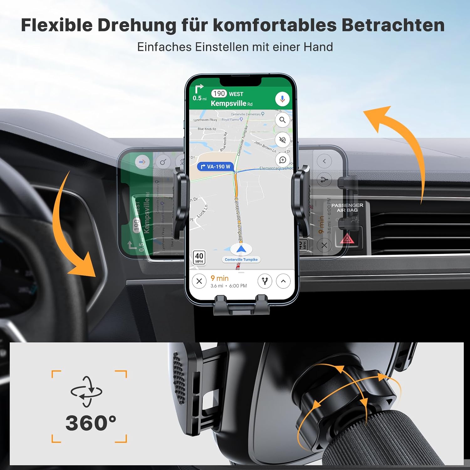 Thumbnail 3 de Miracase Handyhalterung Auto 4,0–7,2 Zoll