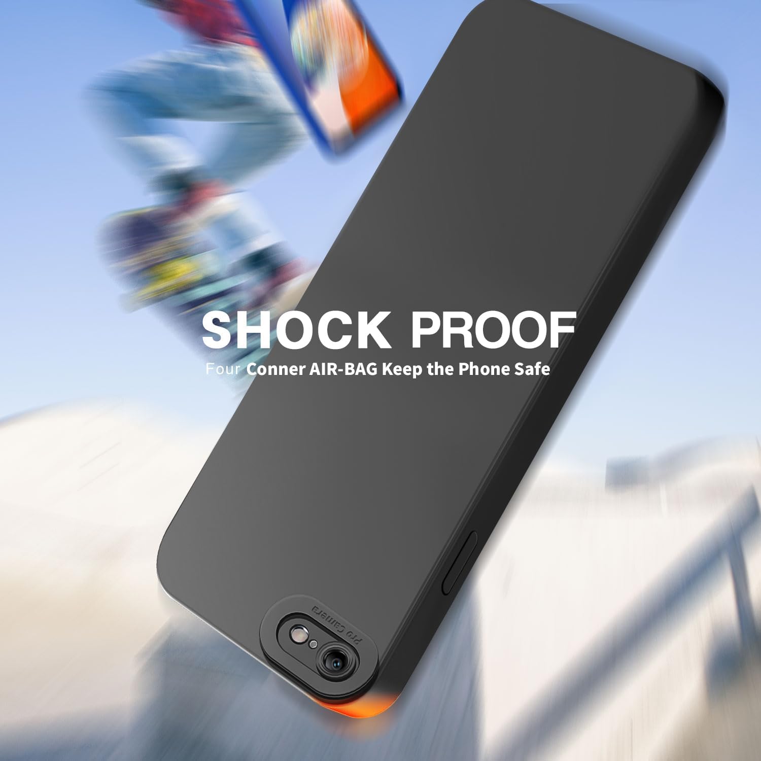 Thumbnail 3 de Tenphone coque silicone souple pour iPhone SE 2022/SE 2020 et iPhone 8/7 (4,7") – Protection anti-choc avec protection caméra