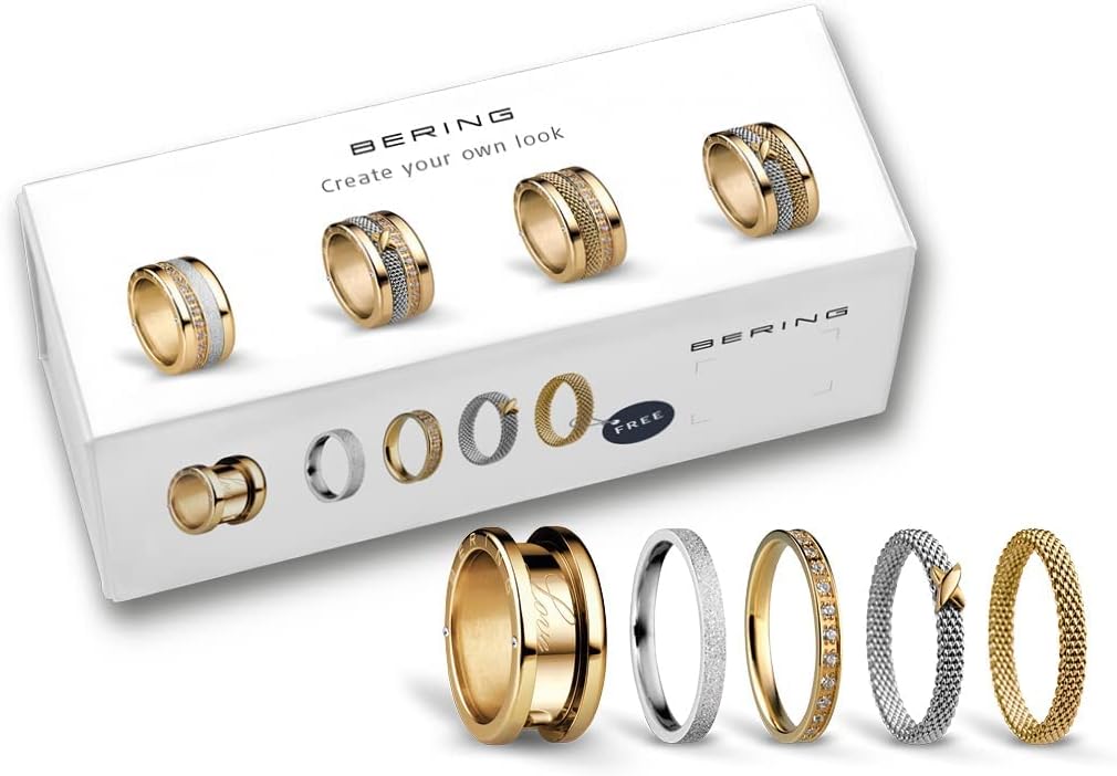 Thumbnail 5 de BERING ensemble de Bagues Échangeables pour Femme en Argent et Or – Twist & Change