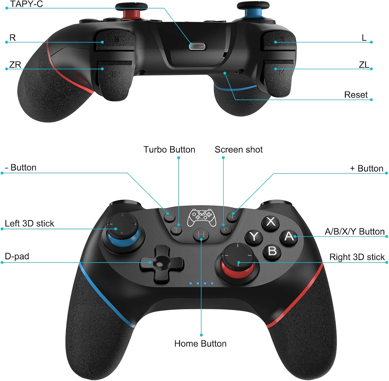 Thumbnail 6 de Diswoe Upgraded Wireless Controller for Switch Pro