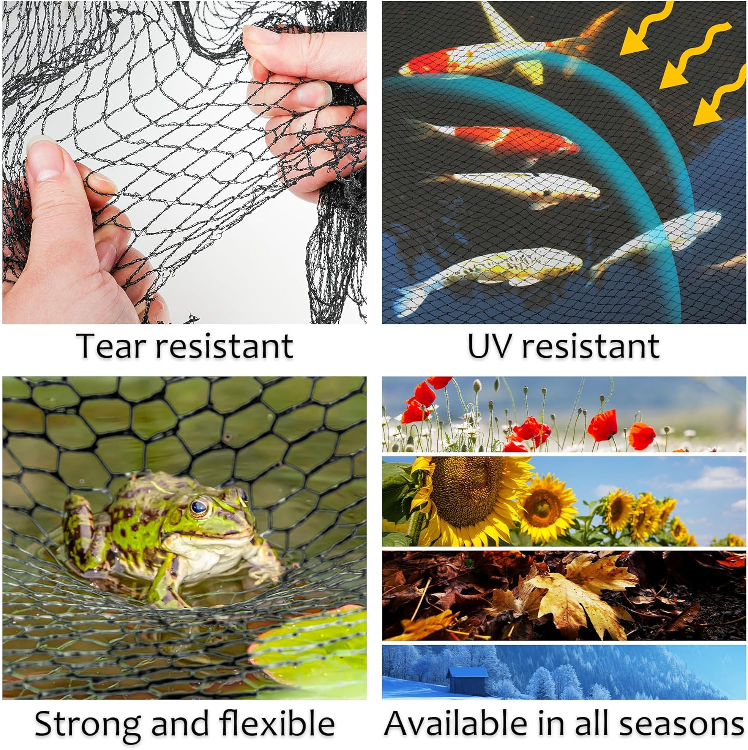 Thumbnail 2 de UNIFAMILY 4.5m x 4.5m Pond Netting – Black Koi Pond Net Kit
