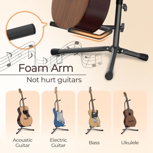 Detalle de GLEAM CG-4 Adjustable Folding Guitar Stand for Electric, Classical Guitars & Bass
