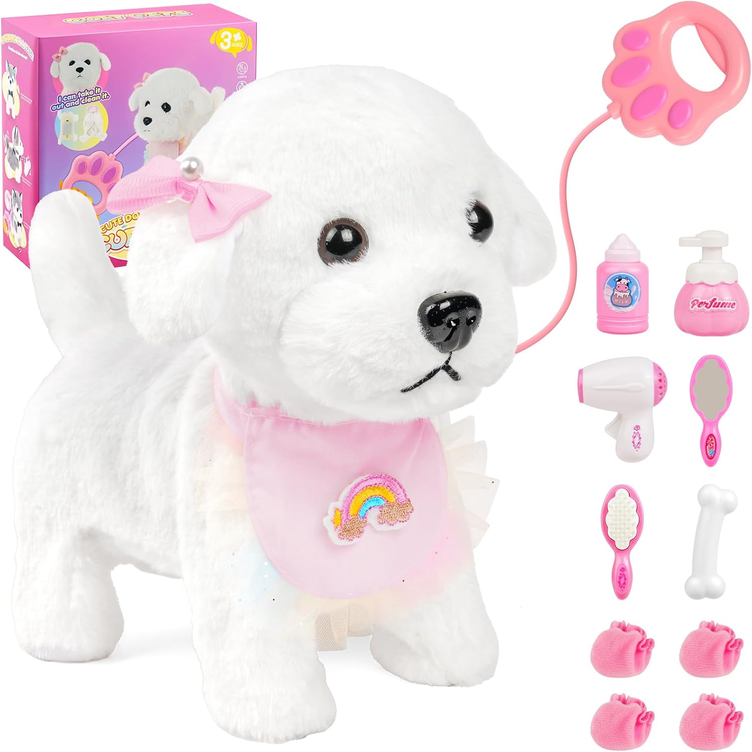 Detalle de Vicloon cane elettronico giocattolo interattivo con guinzaglio e accessori per bambini 3-7 anni