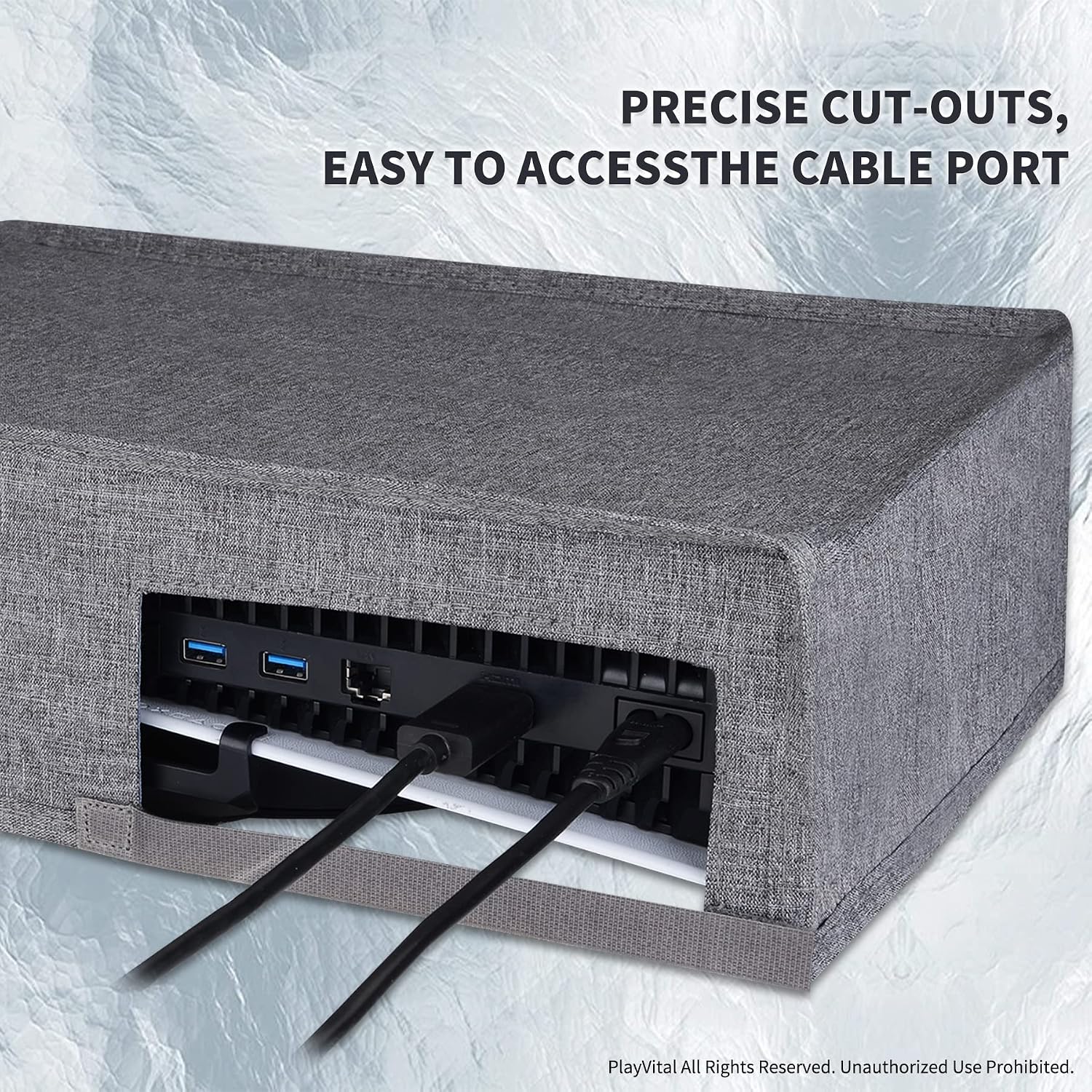 Detalle de PlayVital Nylon Horizontal Dust Cover for PS5 (Horizontal) — Grey