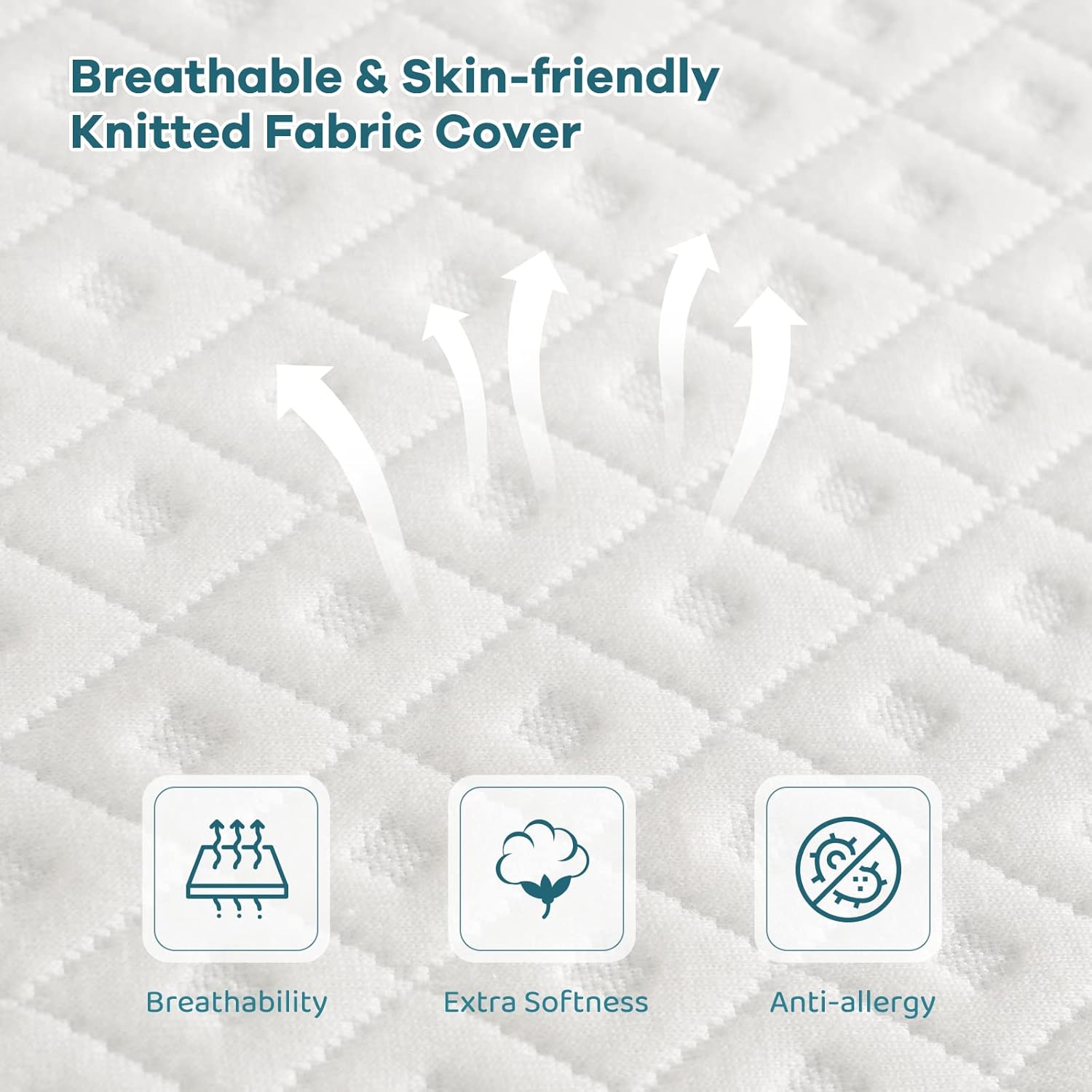 Thumbnail 6 de Vesgantti 3 Inch Memory Foam Mattress Topper (King Size) with Gel & Bamboo Charcoal Infusion
