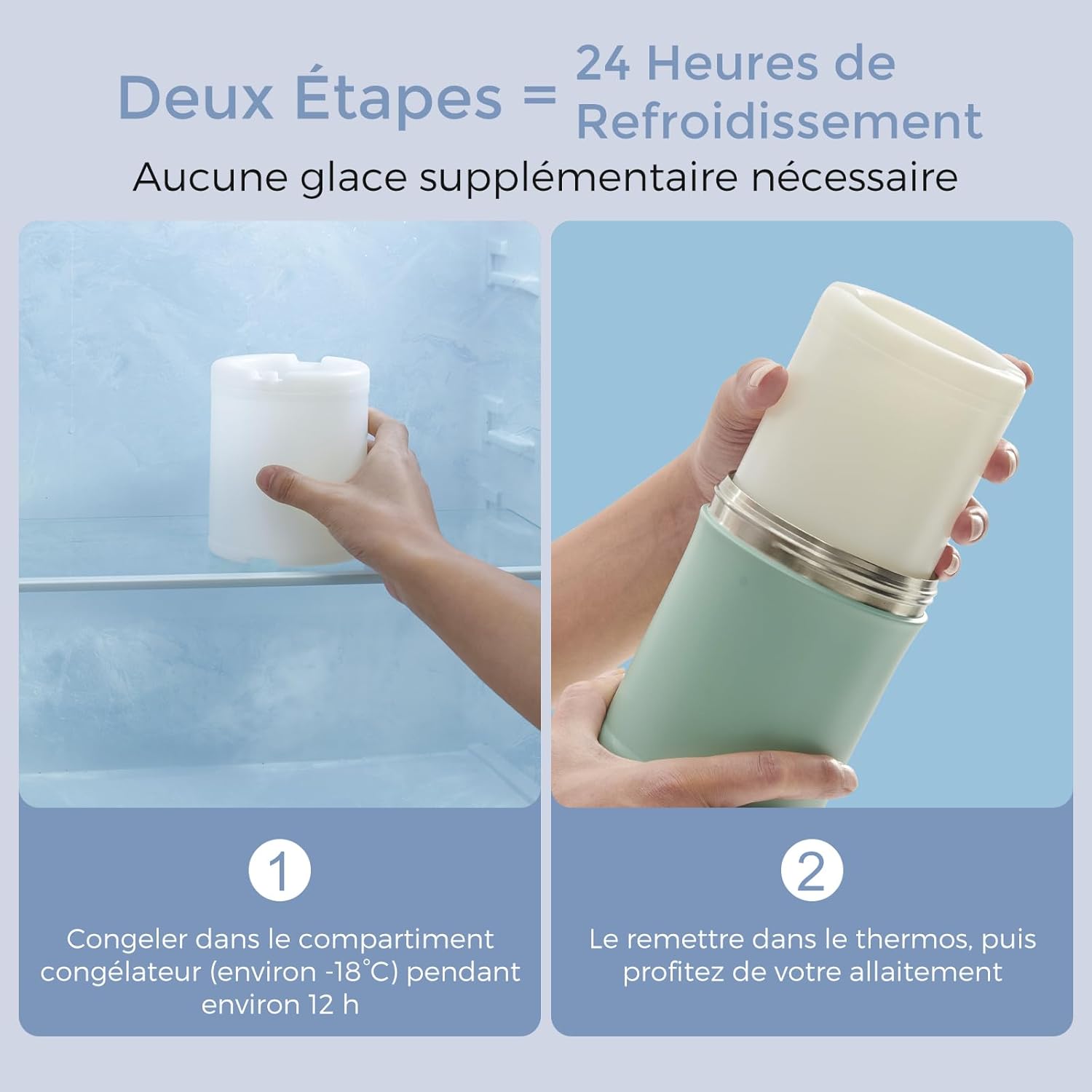 Thumbnail 3 de Momcozy Glaciere Lait Maternel 650 ml avec 2 Bouteilles – Conservation 24h, Transport Sans Glace