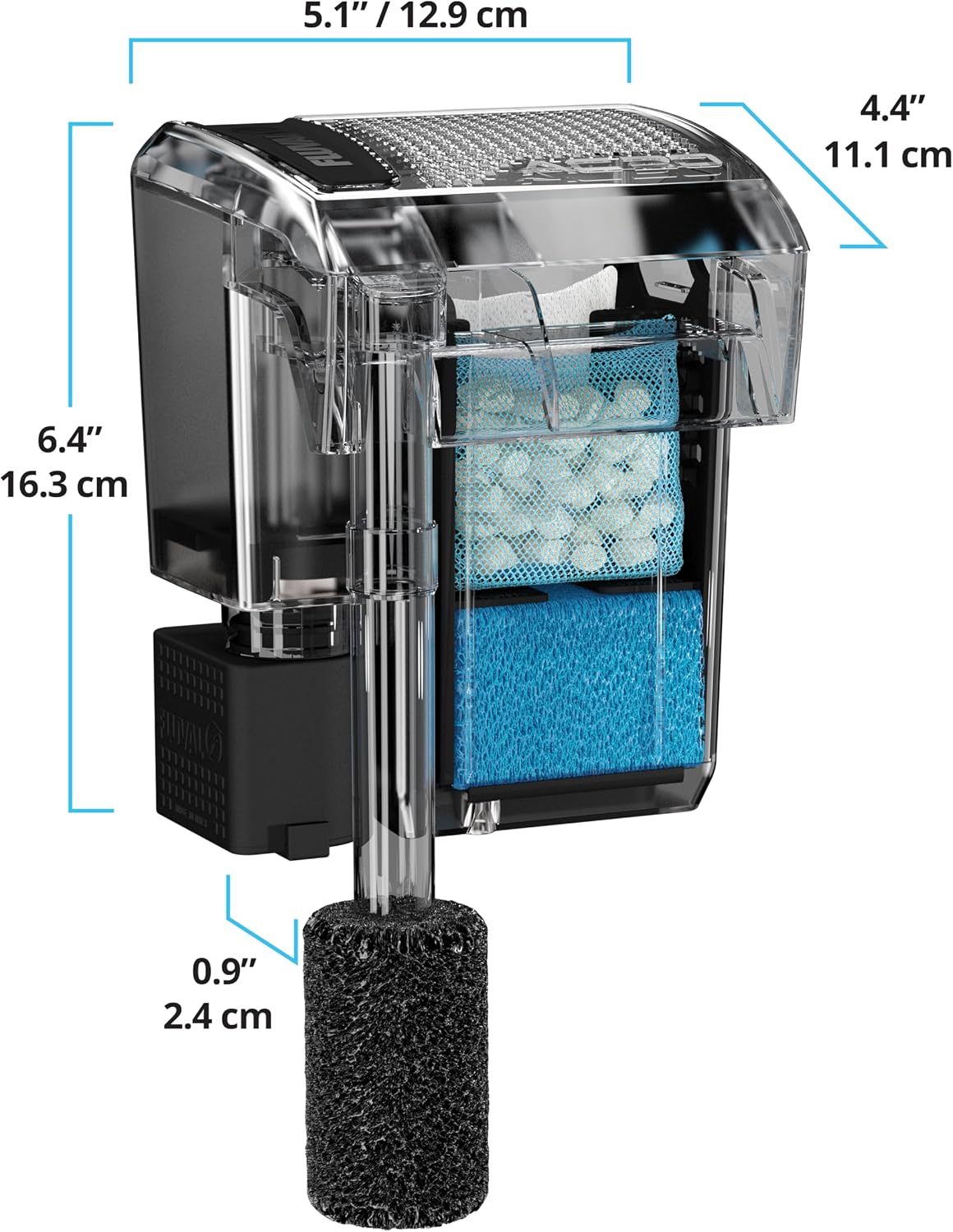 Detalle de Filtro de Mochila Fluval AquaClear AC20 para acuario 379 lph