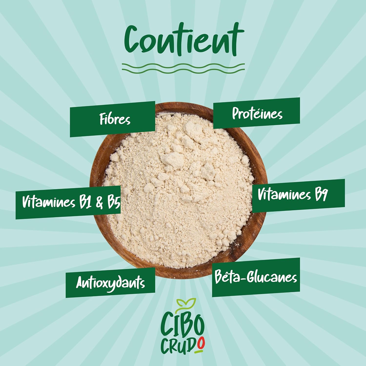 Detalle de Farine d'Avoine Bio 500g pour cuisine đ