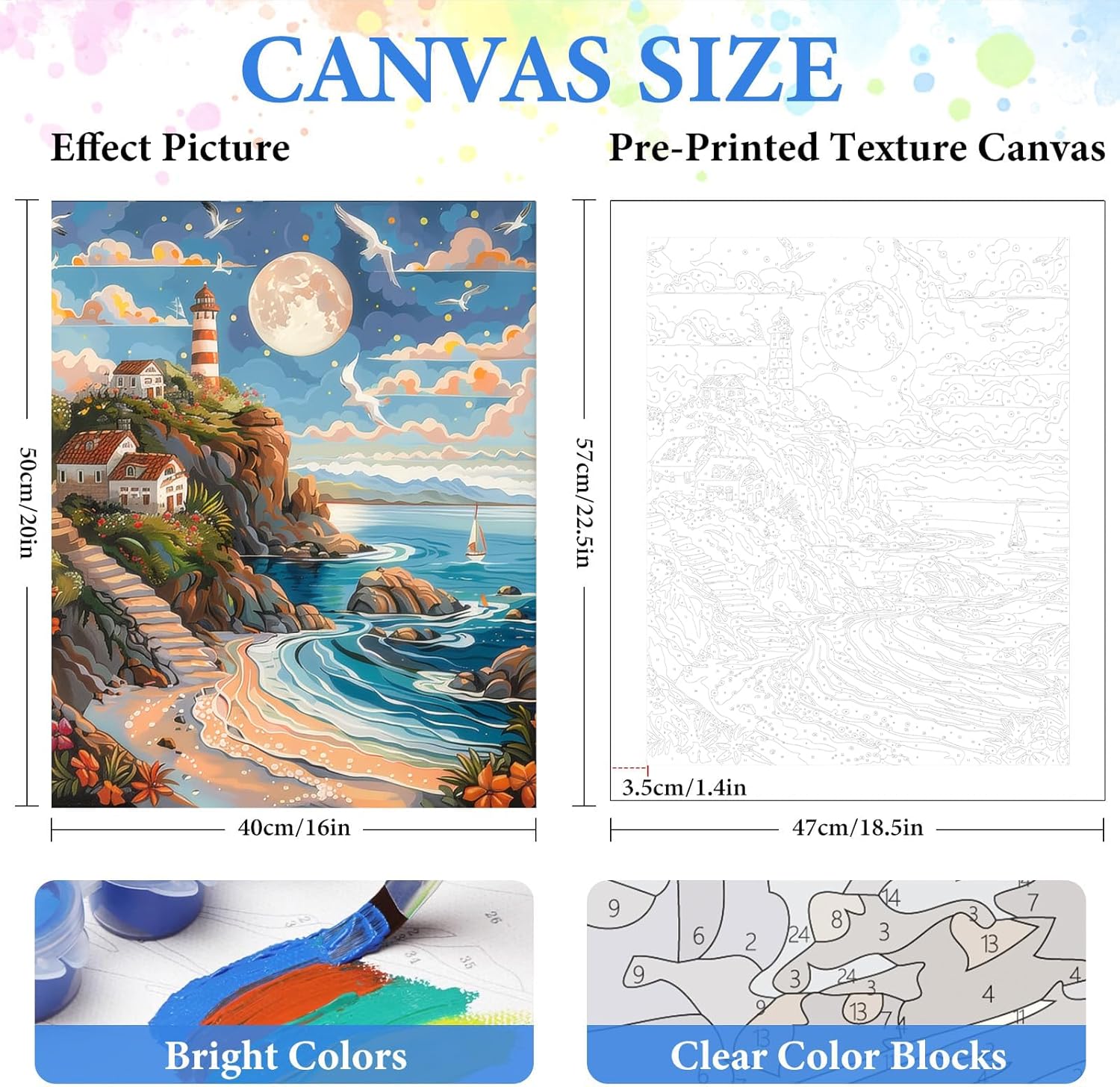 Thumbnail 1 de jieyisier Malen nach Zahlen 40 x 50 cm 🎨