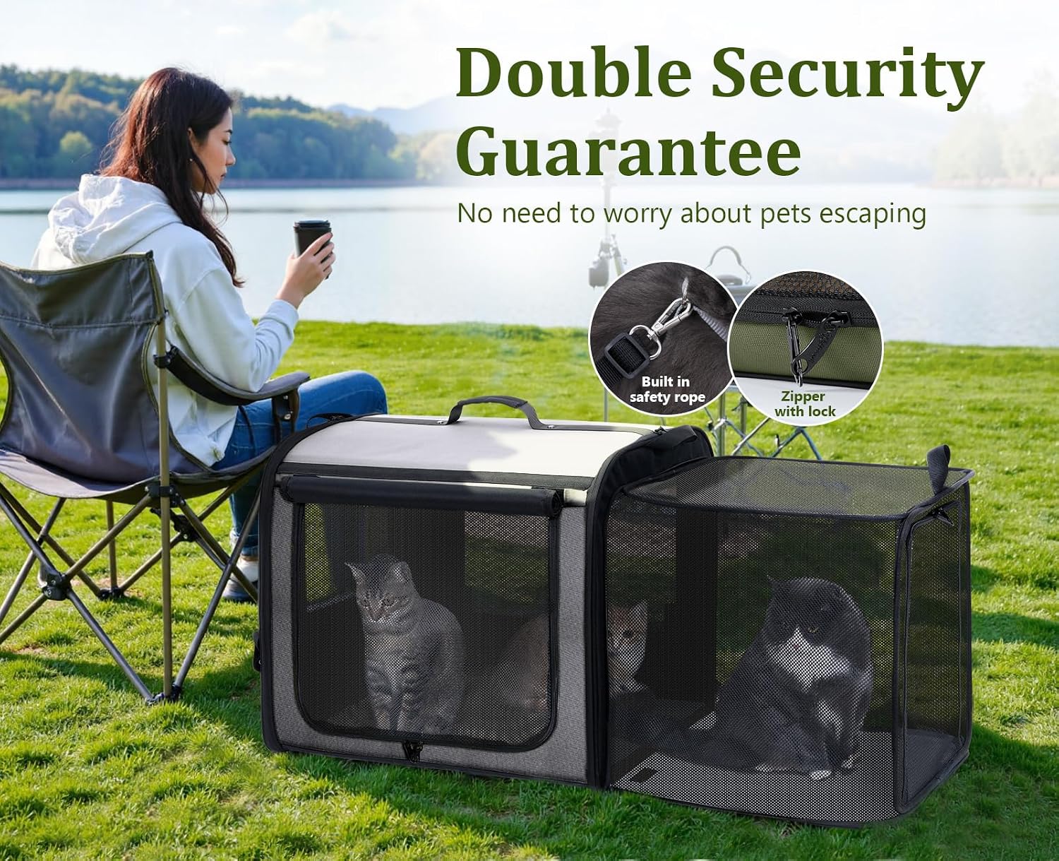 Thumbnail 4 de Pecute Dog Car Carrier 61×45×52cm