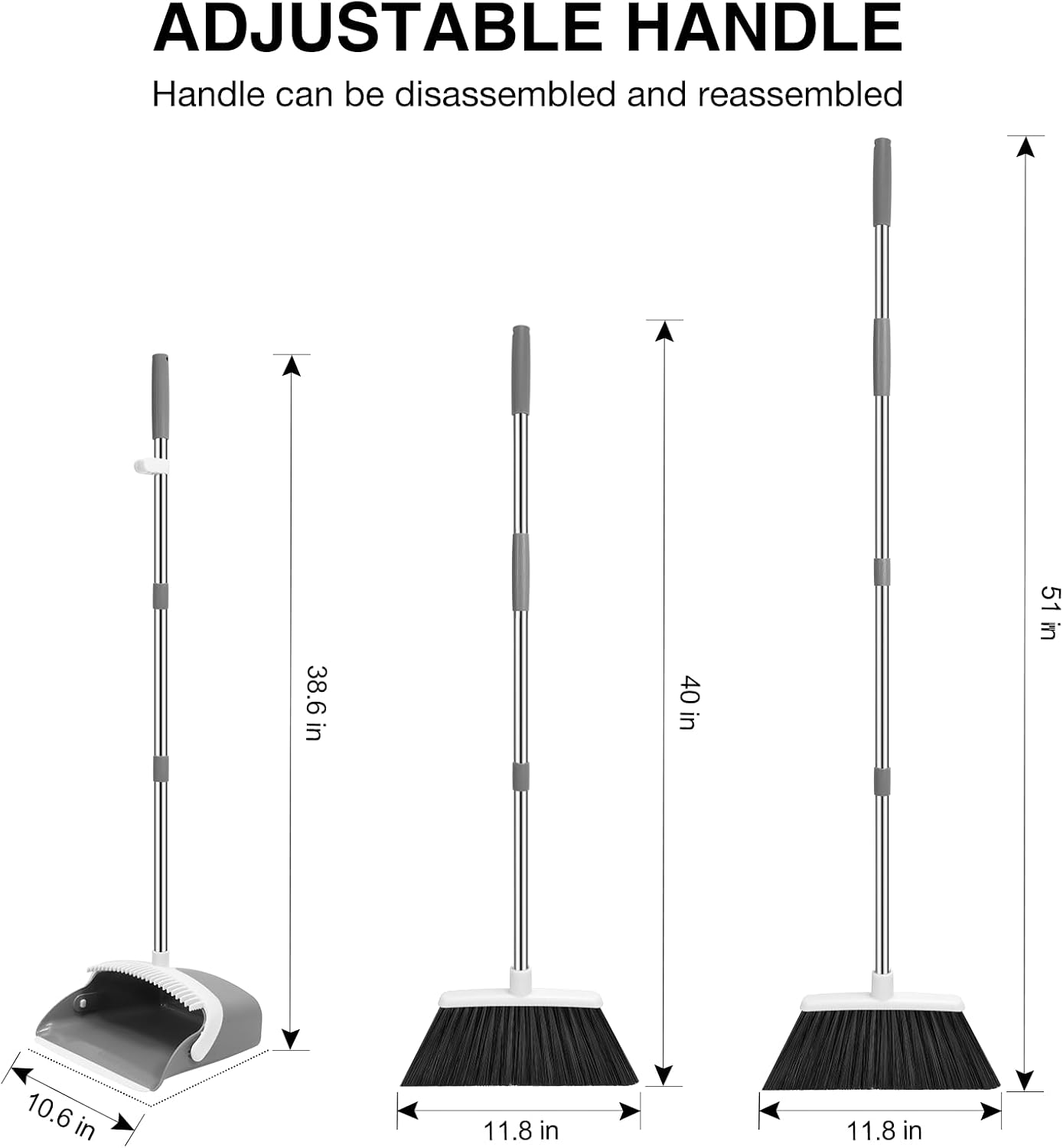 Detalle 2 de NACENA Broom and Dustpan Set, 52-in Handle