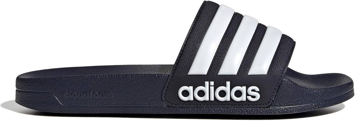Detalle de Adidas Adilette Shower Slides Unisex – Legend Ink / Cloud White, 44.5 EU