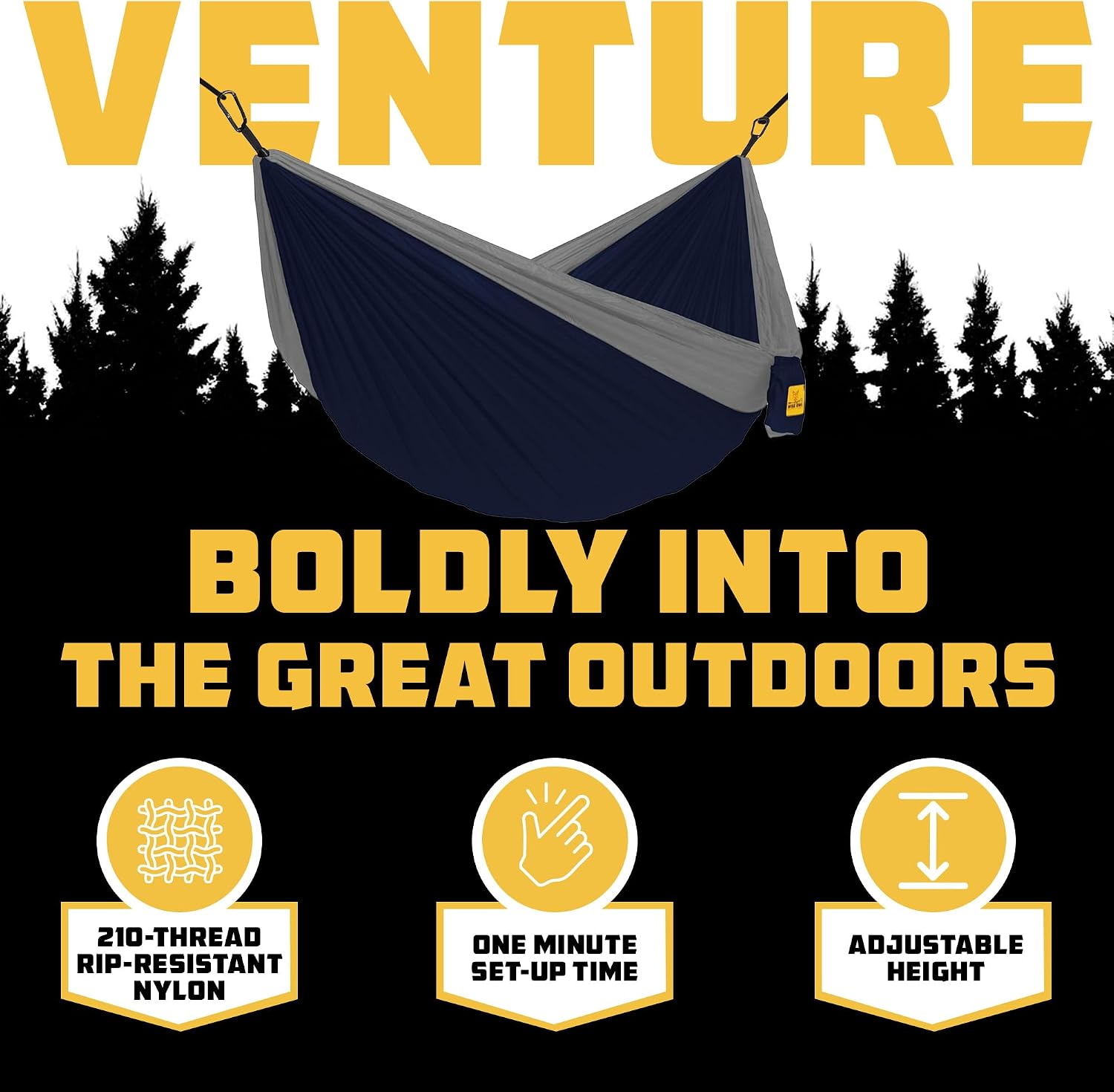 Detalle de Wise Owl Outfitters Camping Hammock – 9 ft x 4.5 ft, Tree Straps Included, Portable up to 400 lbs