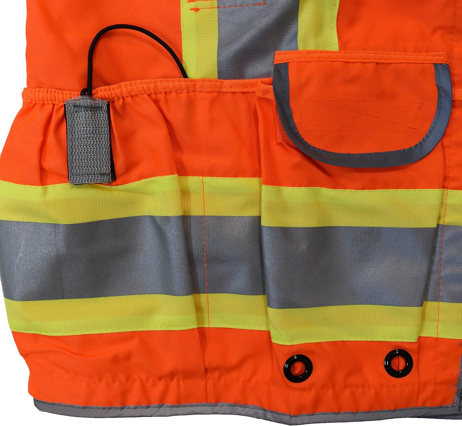 Thumbnail 6 de Radians SV55 Class 2 Heavy Woven Two Tone Engineer Vest with Padded Neck – Orange, Large