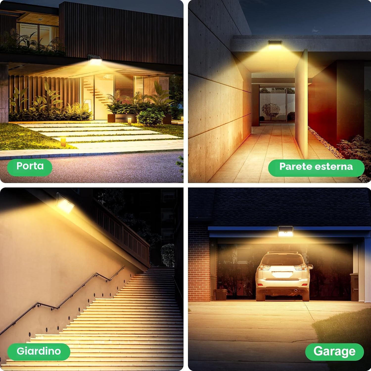 Thumbnail 5 de Faro LED Esterno con Pannello Solare 6 Pezzi IP65 - Luci Solari da Giardino con Sensore Movimento