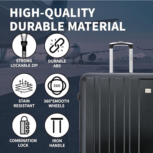 Detalle 2 de FLYMAX 29" Large Suitcase with 4 Wheels, 103 Litre Capacity – ABS Hard Shell, 3-Digit Lock & Telescopic Handle