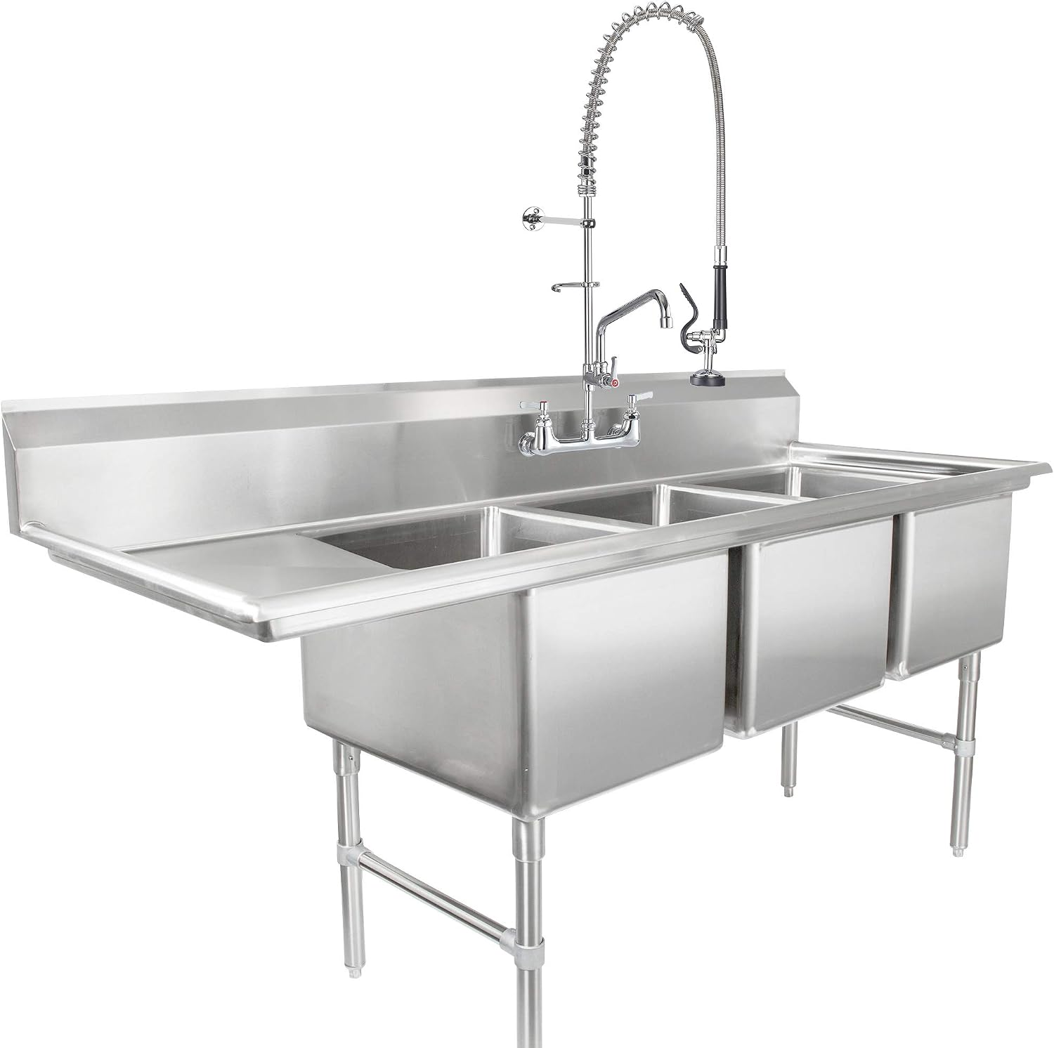 Thumbnail 6 de BESTJEEF IM-US-KH79 47-Inch Wall-Mount Commercial Faucet with Pre-Rinse Sprayer