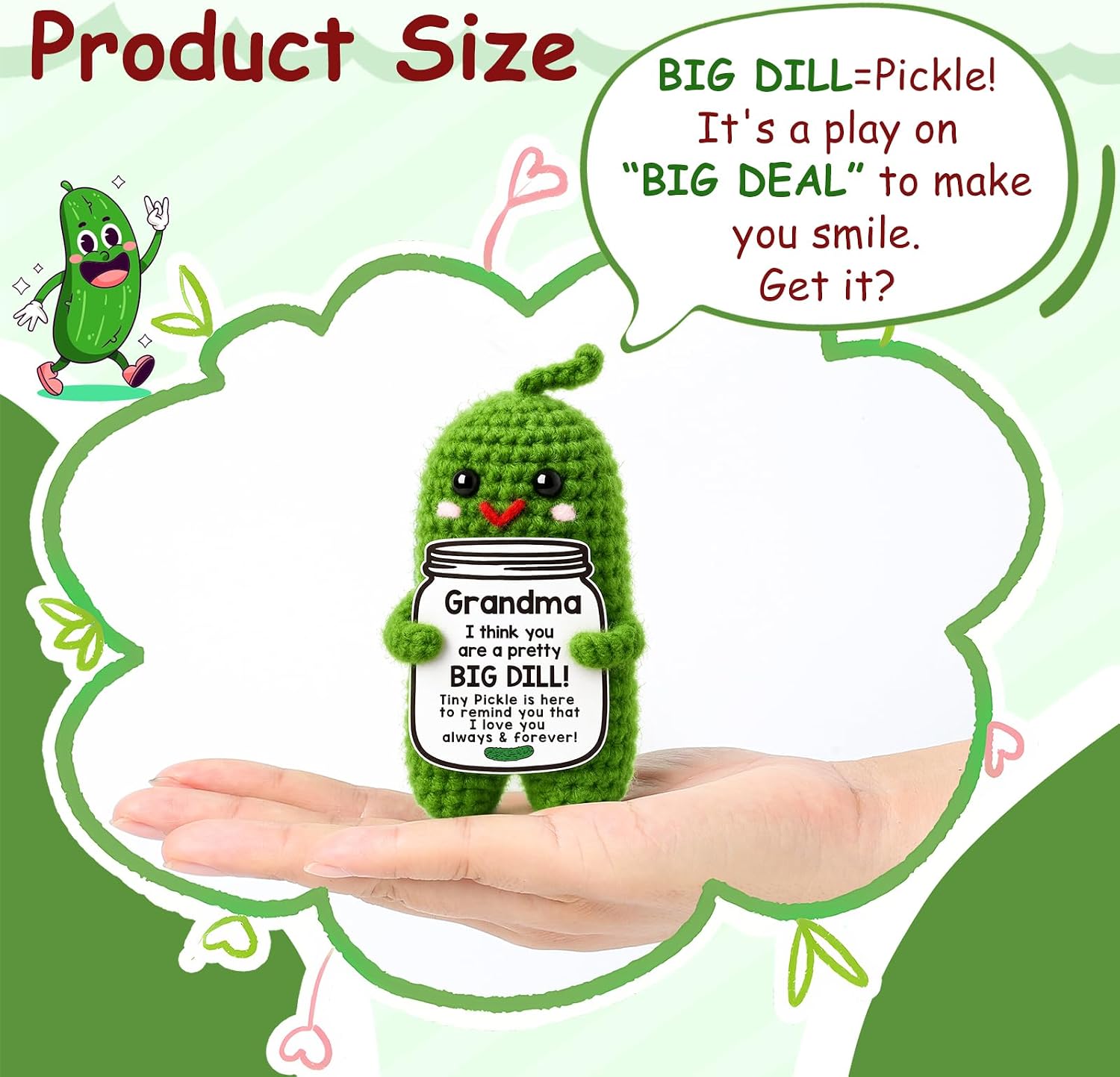 Thumbnail 4 de Crocheted Pickle Grandma Gift