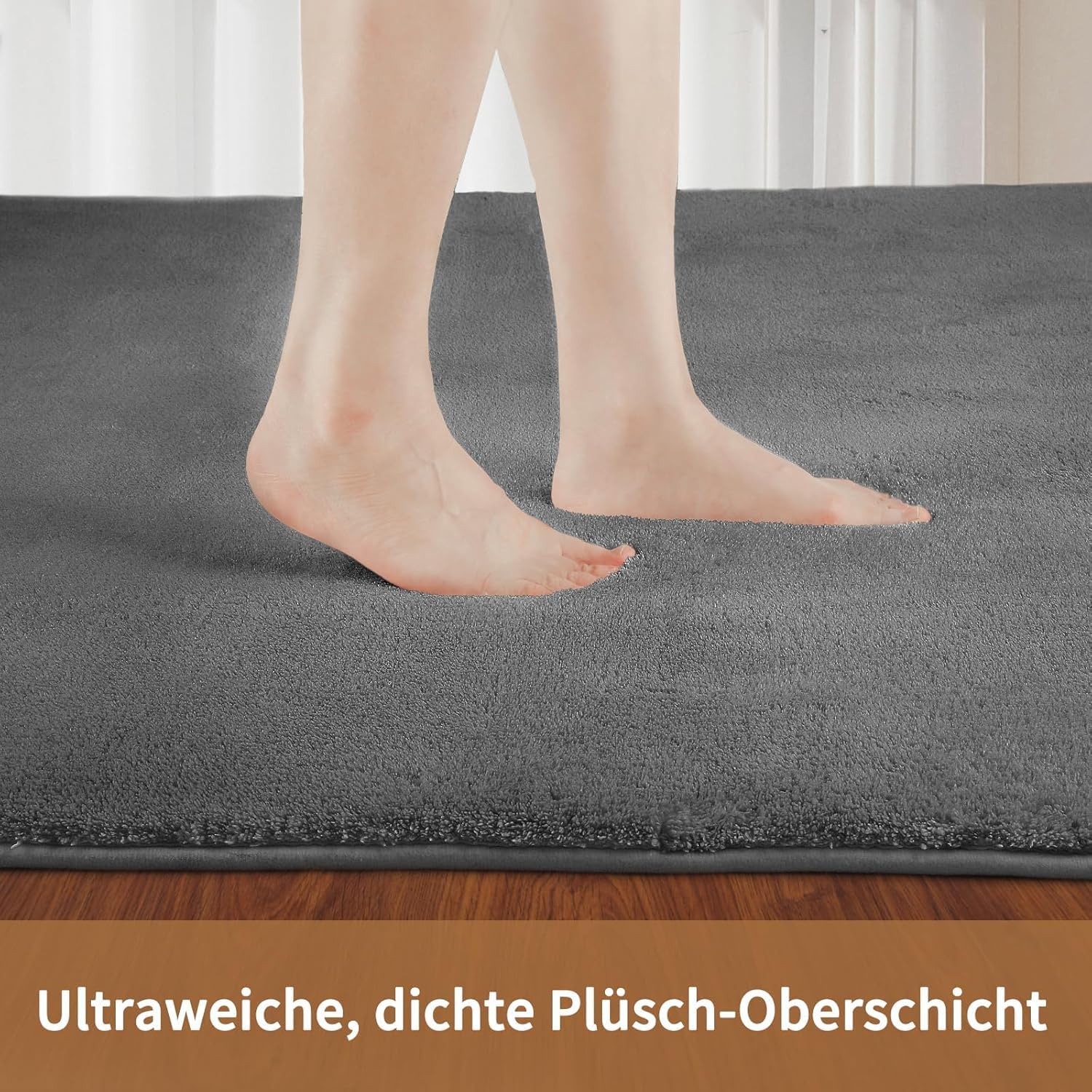 Thumbnail 2 de Sour Lemon Kurzflor Teppich 300 x 425 cm grau – waschbar, rutschhemmend für Wohnzimmer & Kinderzimmer