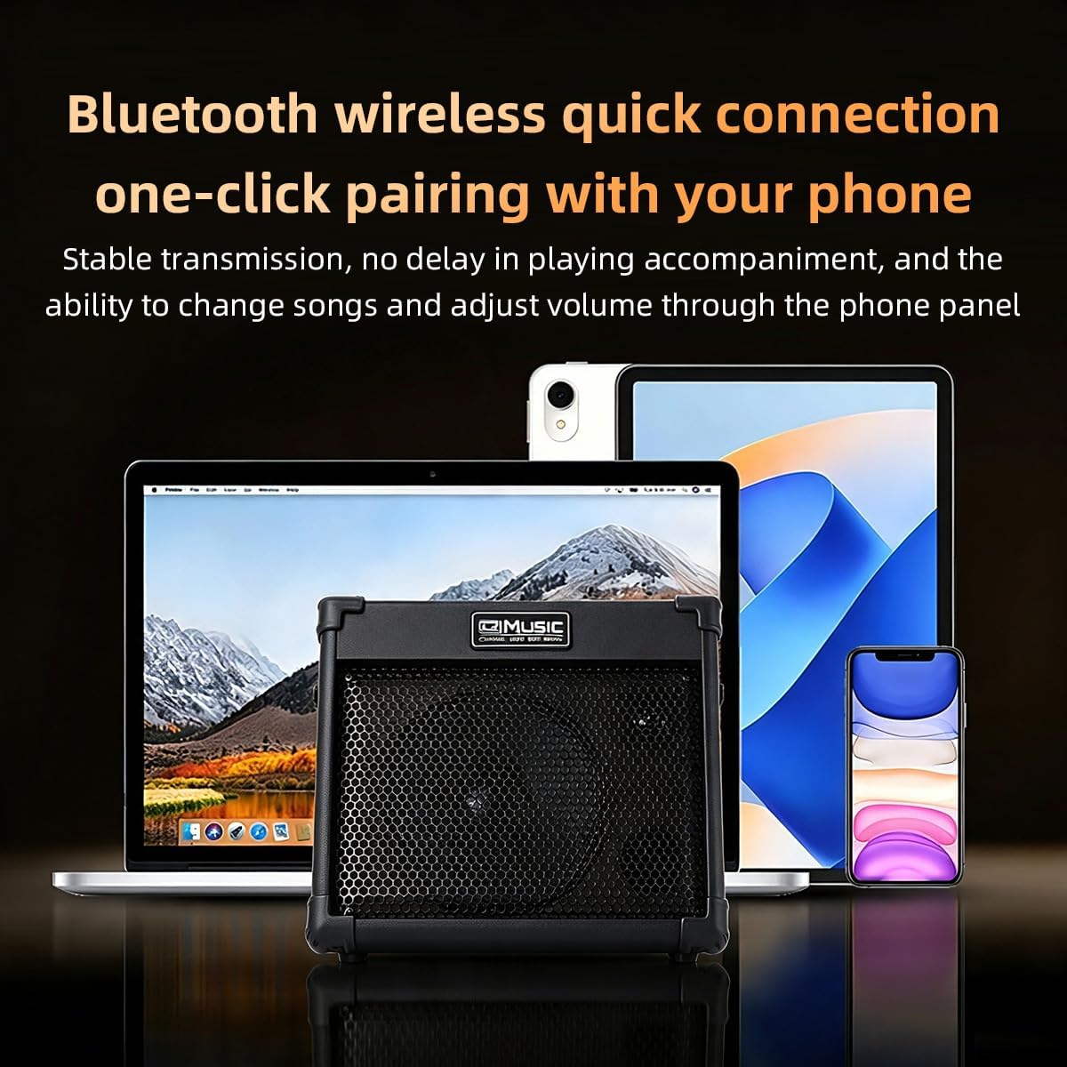Detalle de COOLMUSIC BP-40 Portable Acoustic Guitar Amplifier, 40W, Bluetooth