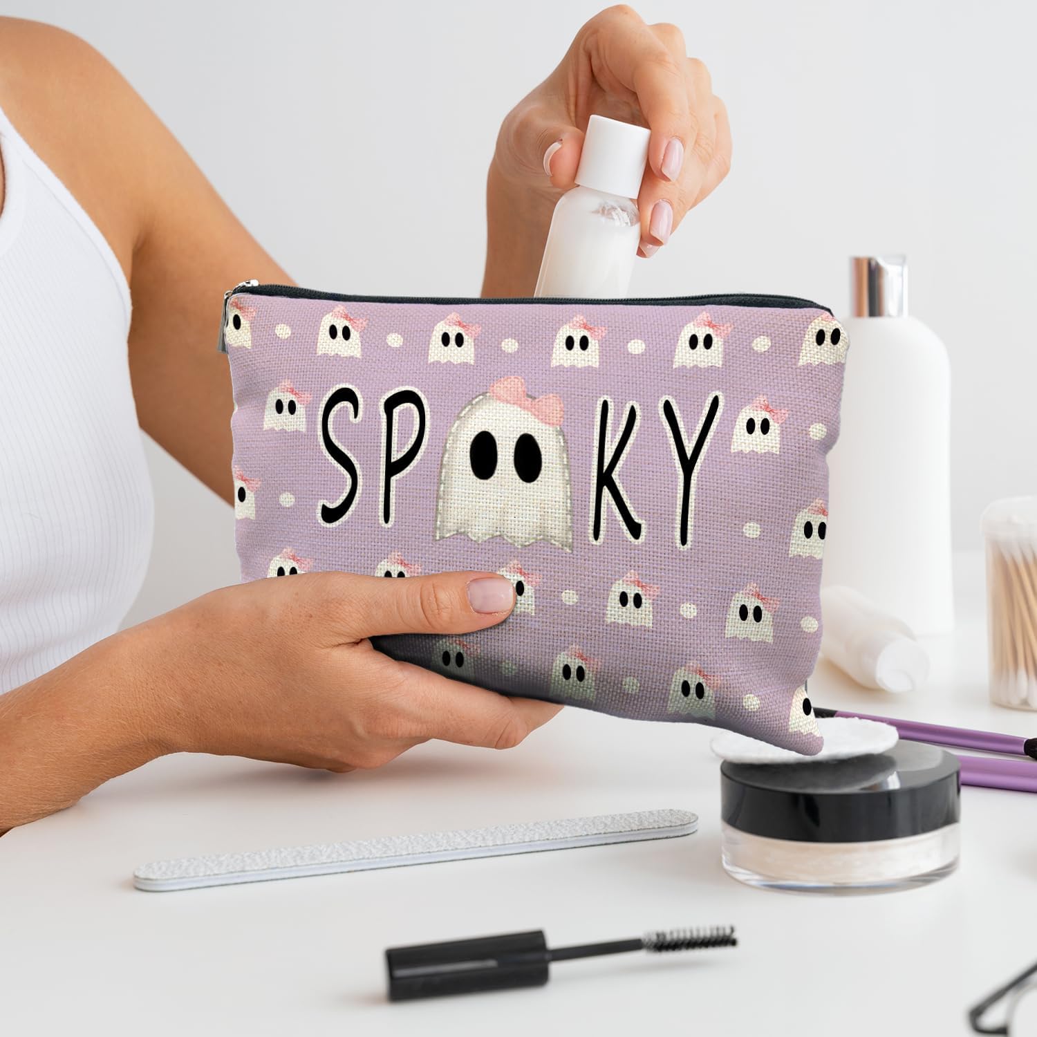 Detalle 2 de Halloween Makeup Bag Set, Linen